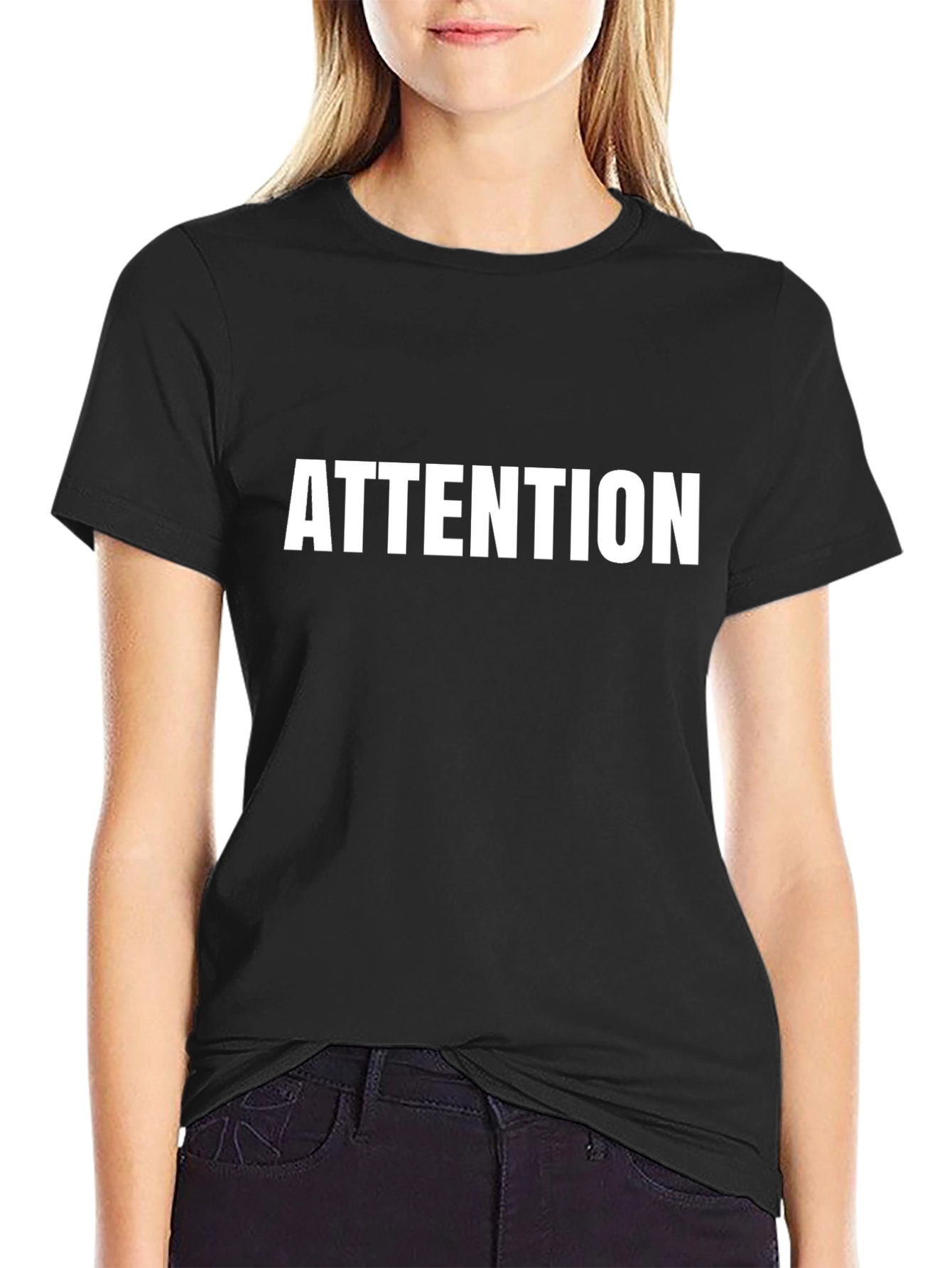 Attention Graphic Tee - Classic Black T-Shirt
