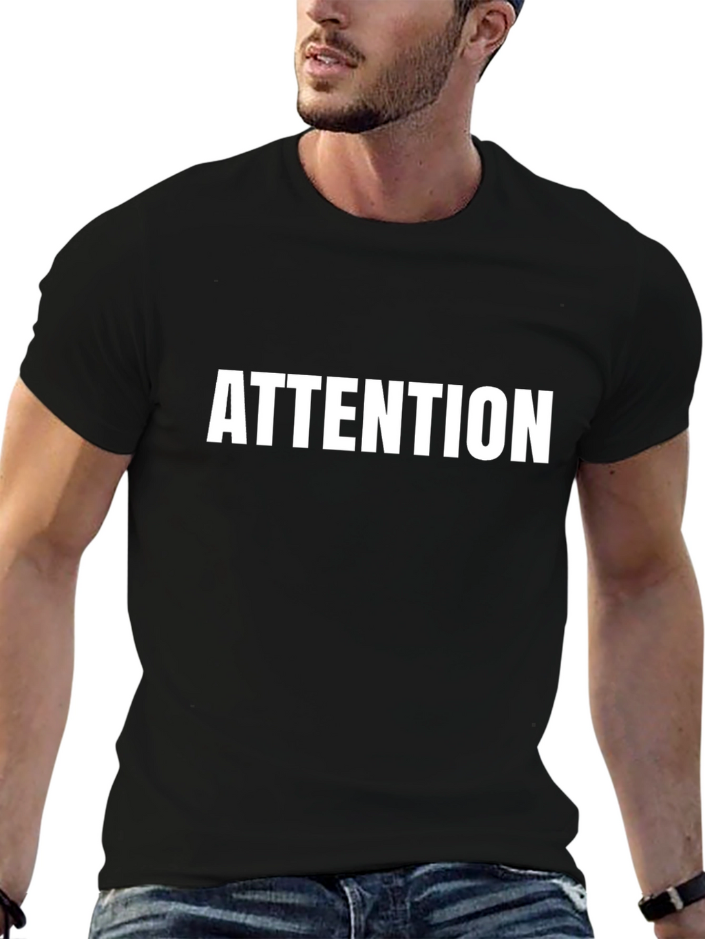 Attention Graphic Tee - Classic Black T-Shirt