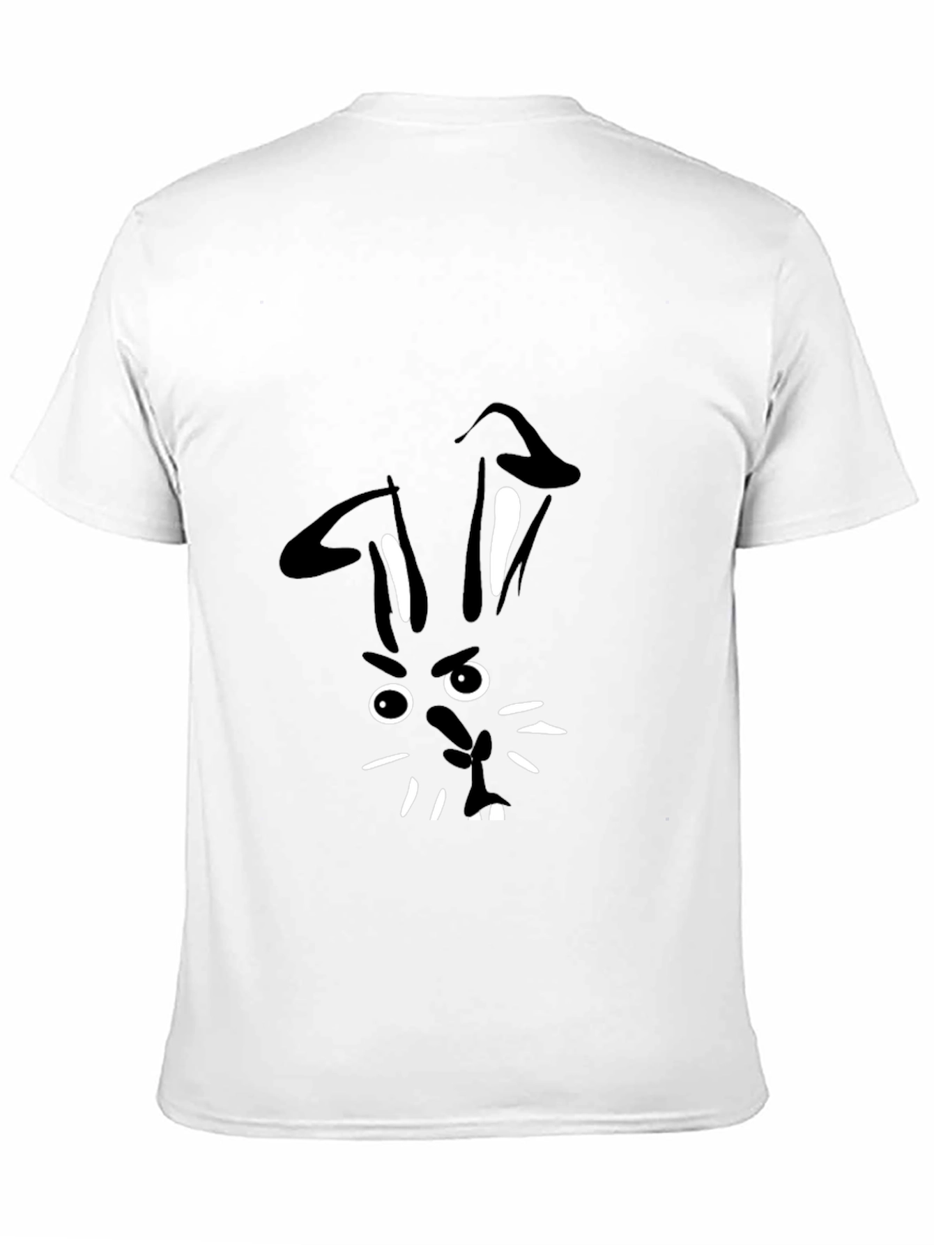 Bunny Face Black T-Shirt - Quirky Graphic Tee