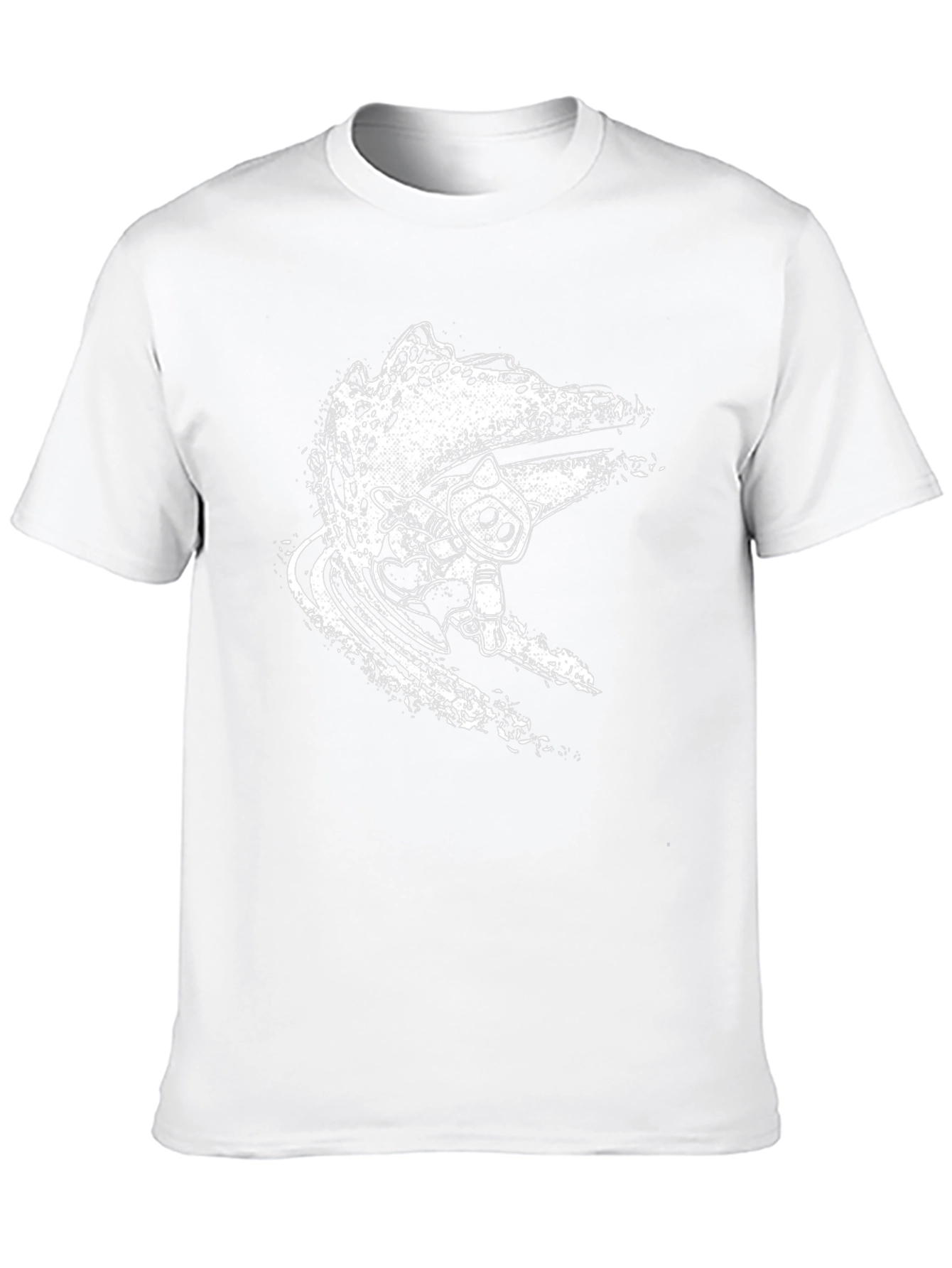 Cool Black Surf Cat Graphic Tee