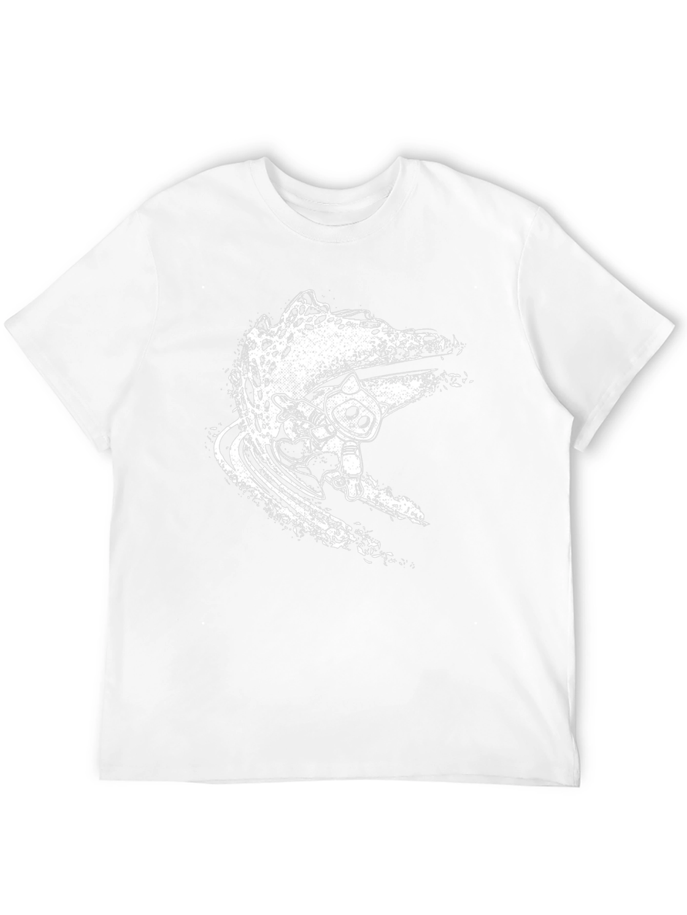 Cool Black Surf Cat Graphic Tee