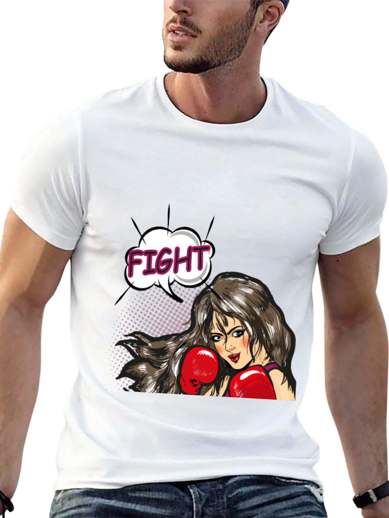 Fight Girl Graphic Tee - Stylish Comic Book T-Shirt