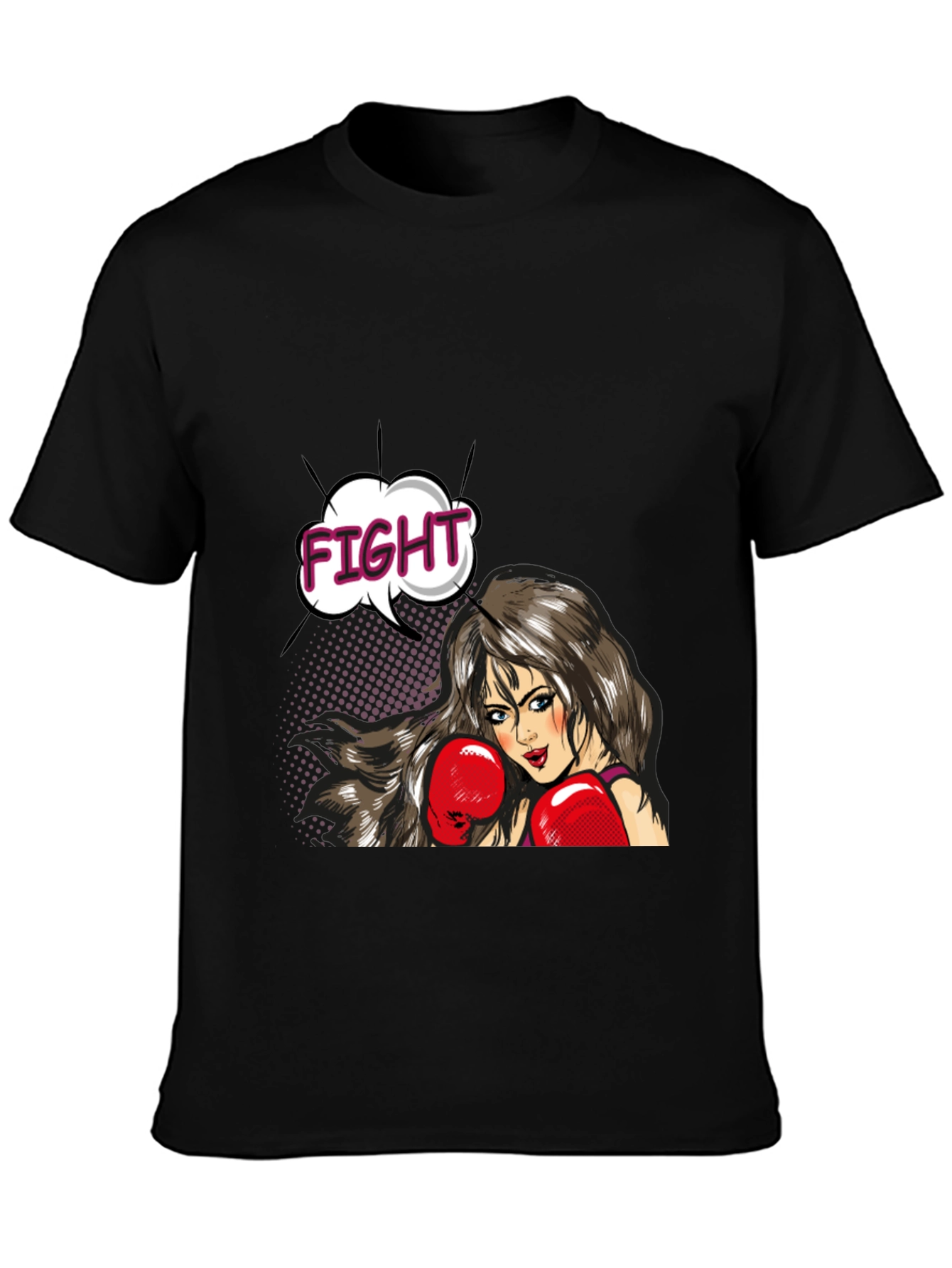 Fight Girl Graphic Tee - Stylish Comic Book T-Shirt