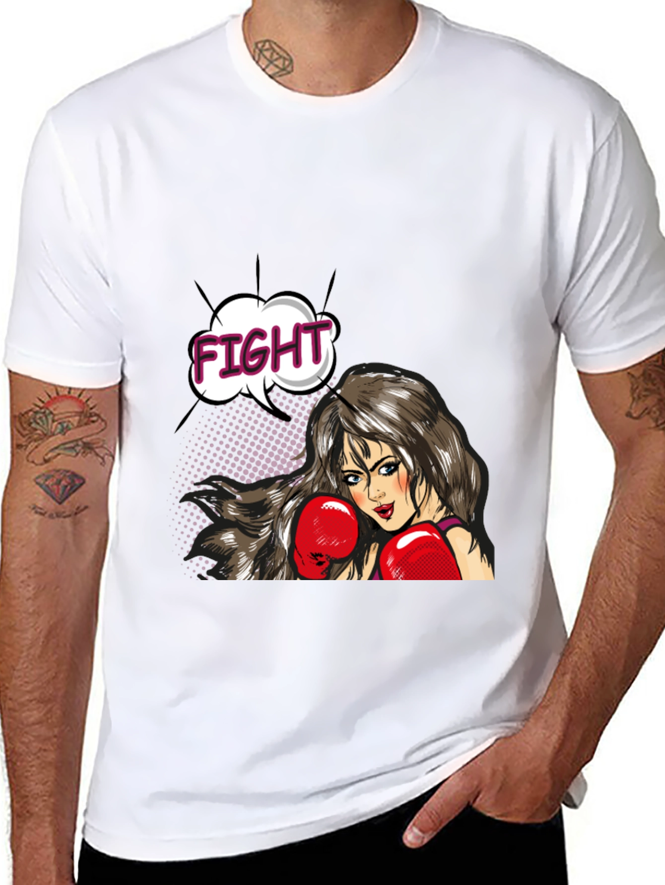 Fight Girl Graphic Tee - Stylish Comic Book T-Shirt