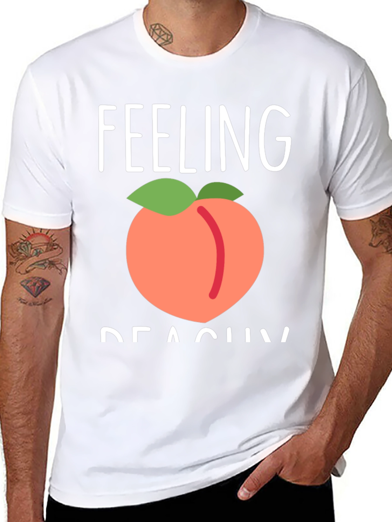 Feeling Peachy Graphic Tee - Casual Black T-Shirt