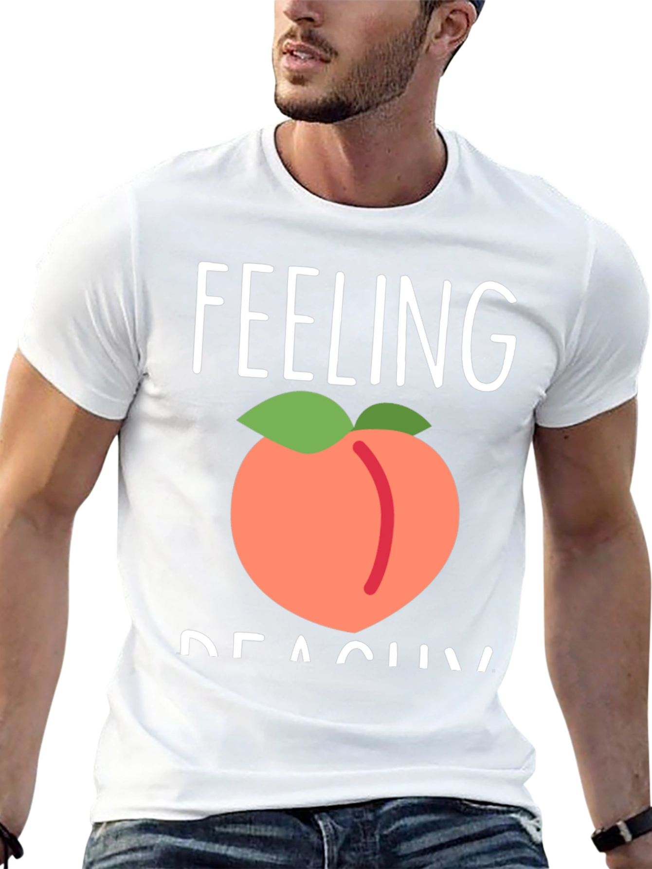Feeling Peachy Graphic Tee - Casual Black T-Shirt