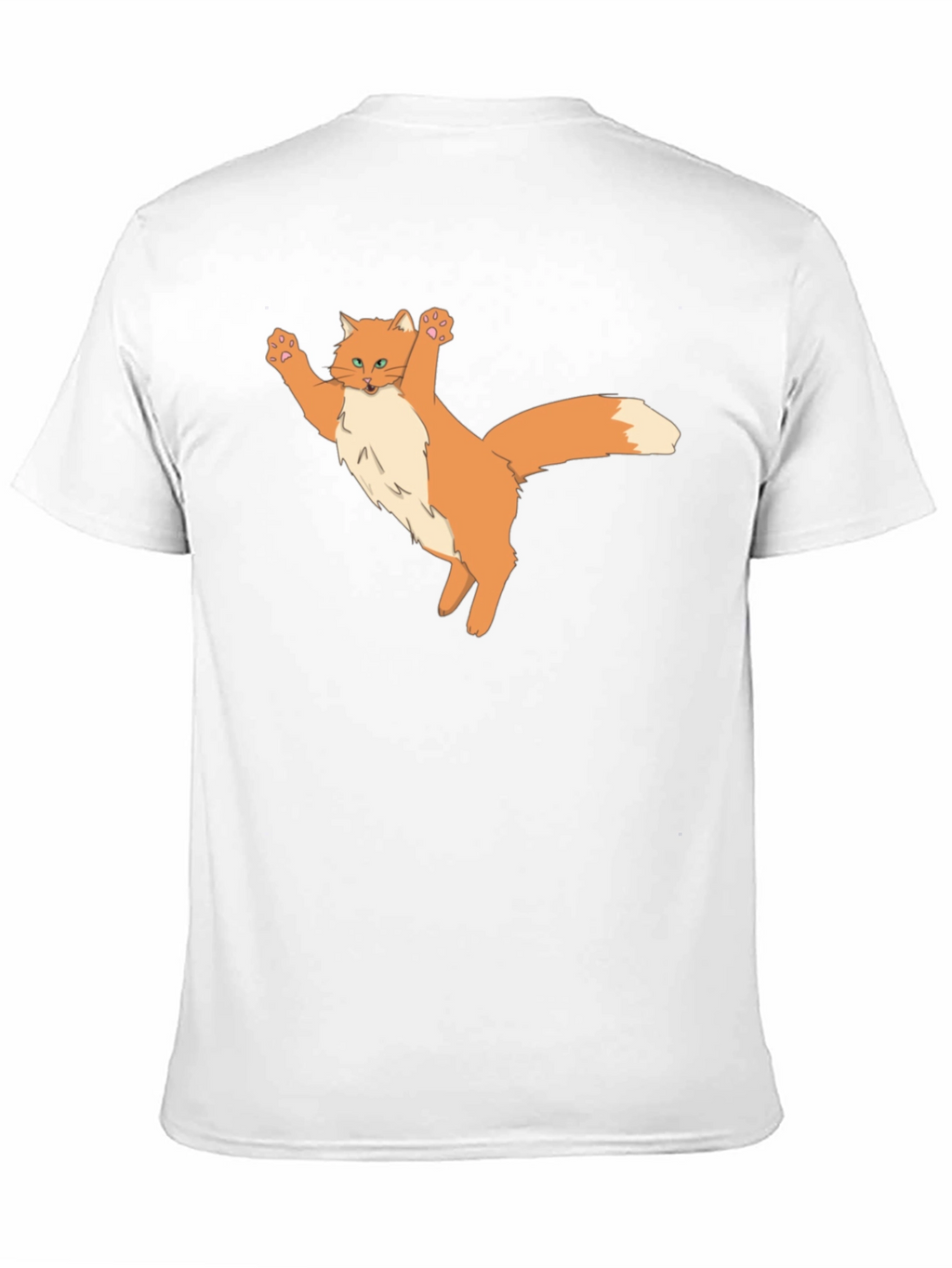 Black T-Shirt with Cartoon Cat Design