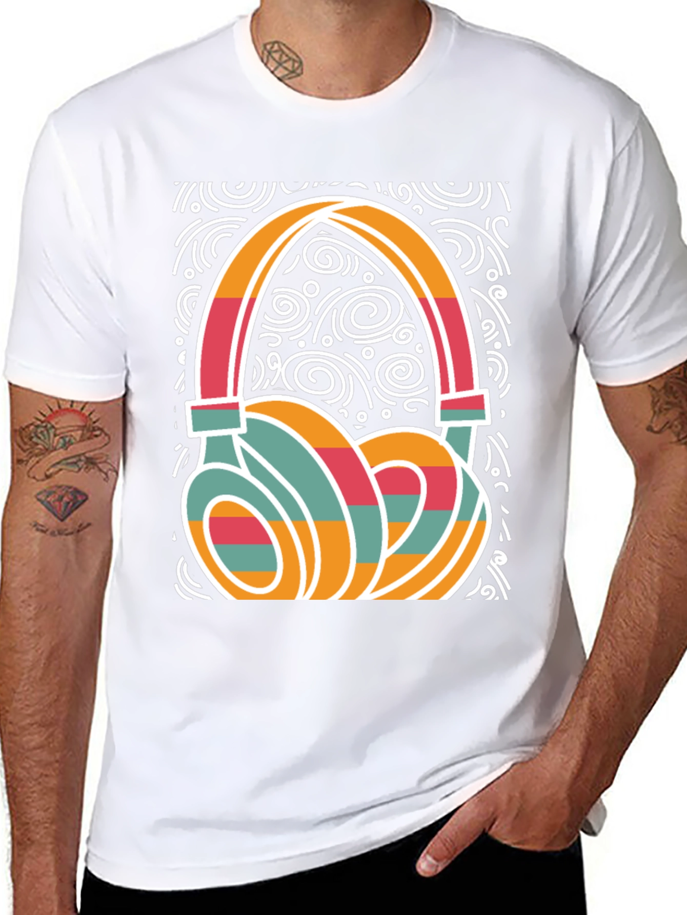 Retro Headphone Graphic Tee - Stylish Music Lover Shirt