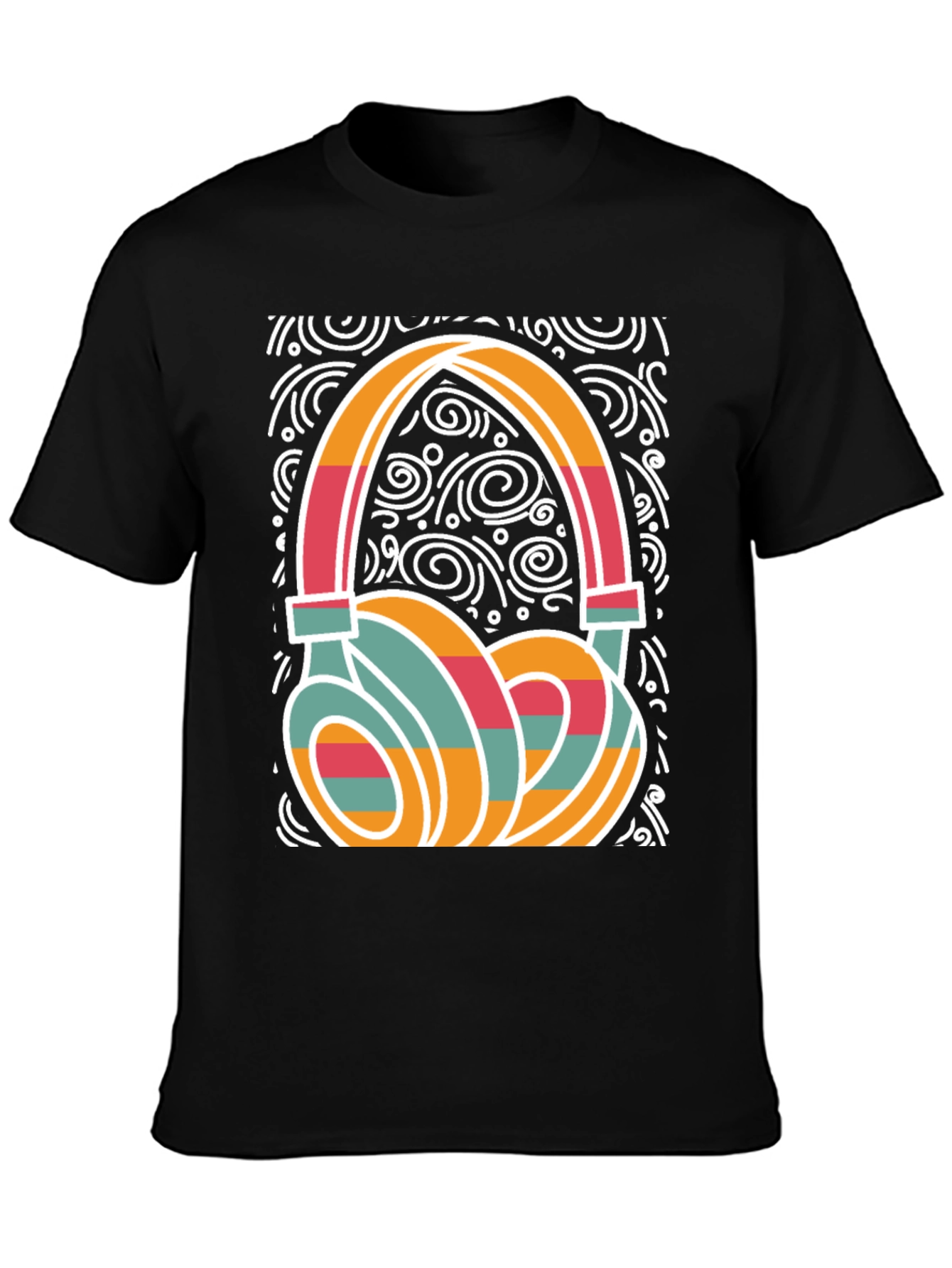 Retro Headphone Graphic Tee - Stylish Music Lover Shirt