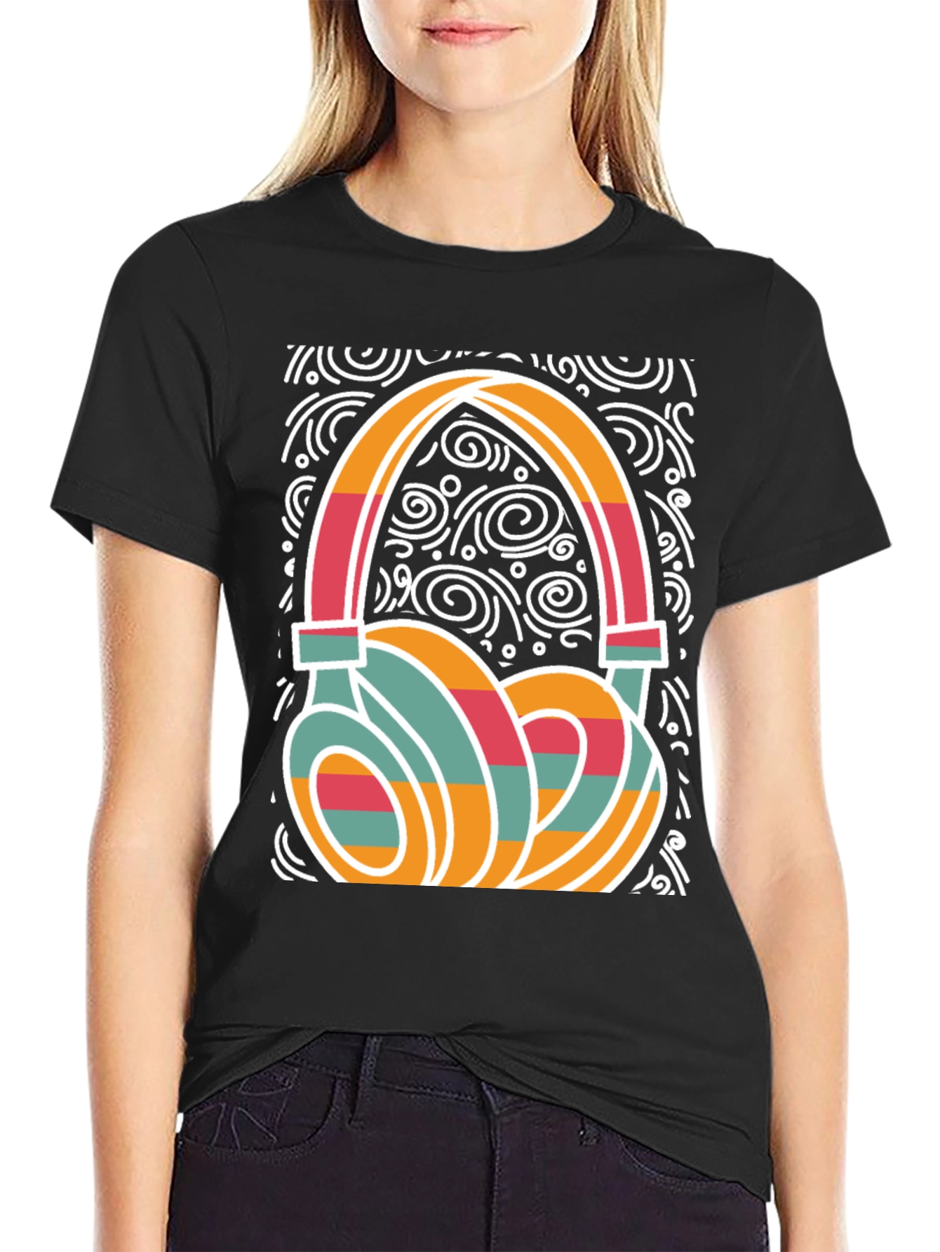 Retro Headphone Graphic Tee - Stylish Music Lover Shirt
