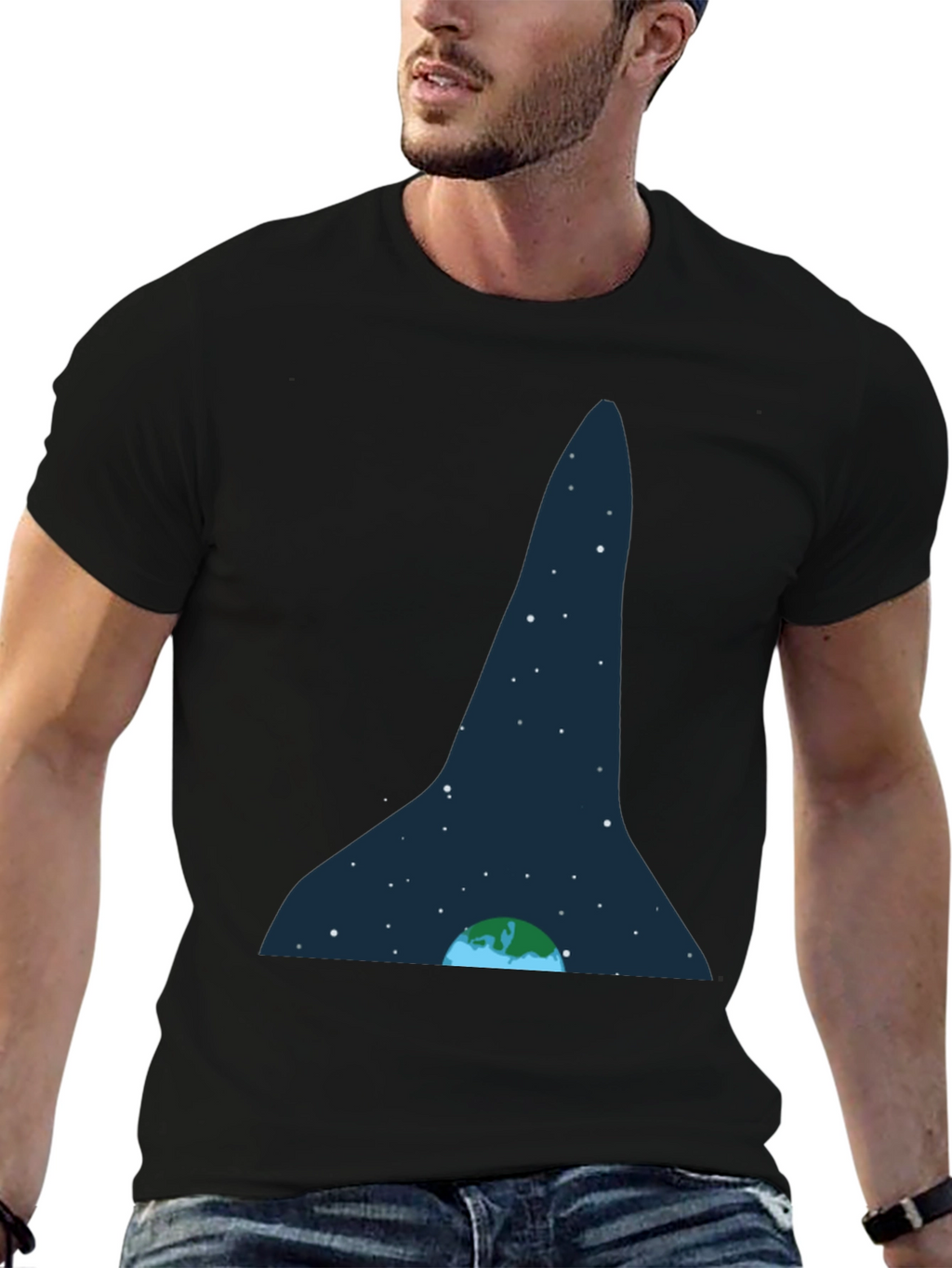 Earth and Stars Graphic Tee - Black