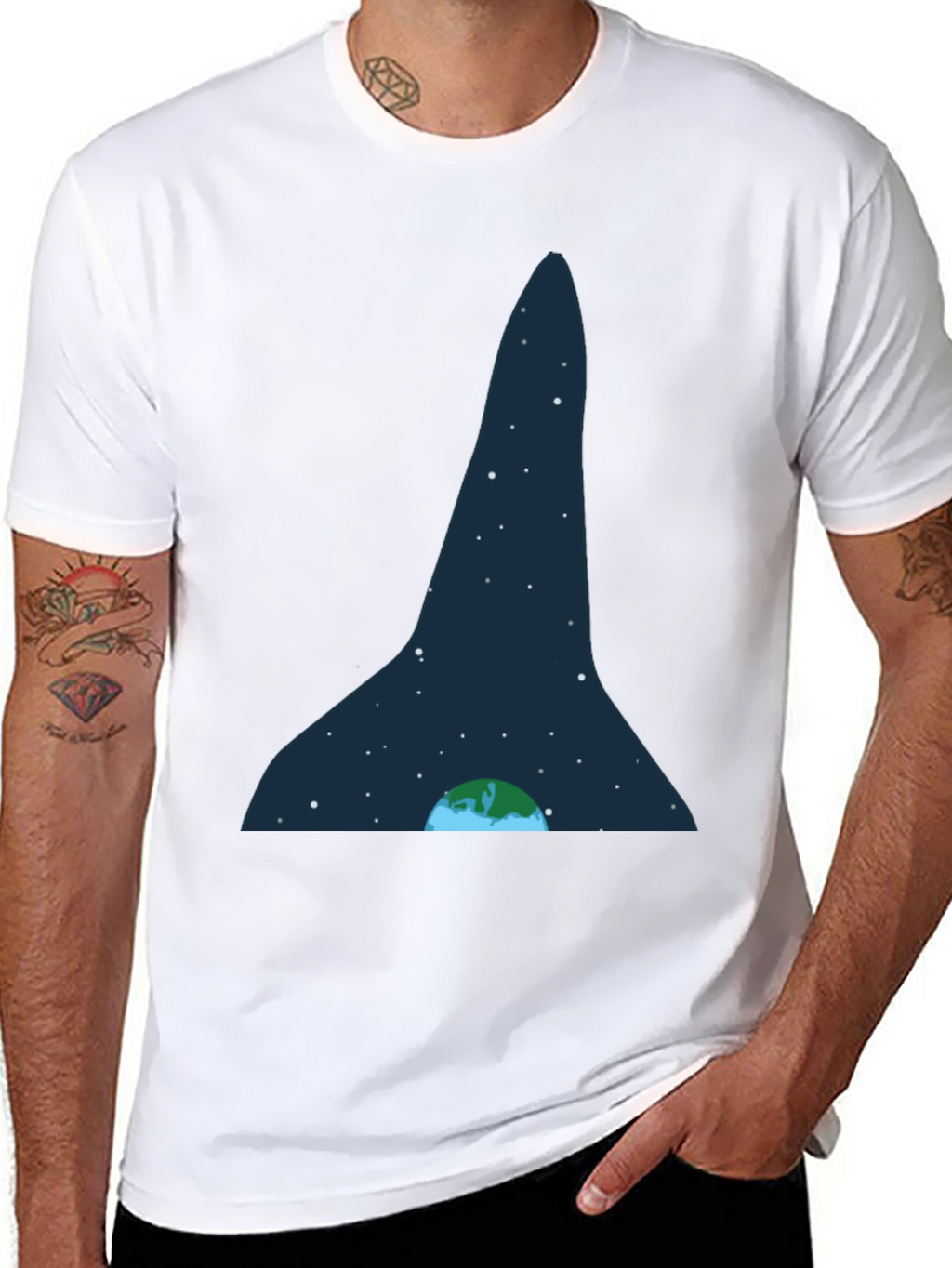 Earth and Stars Graphic Tee - Black