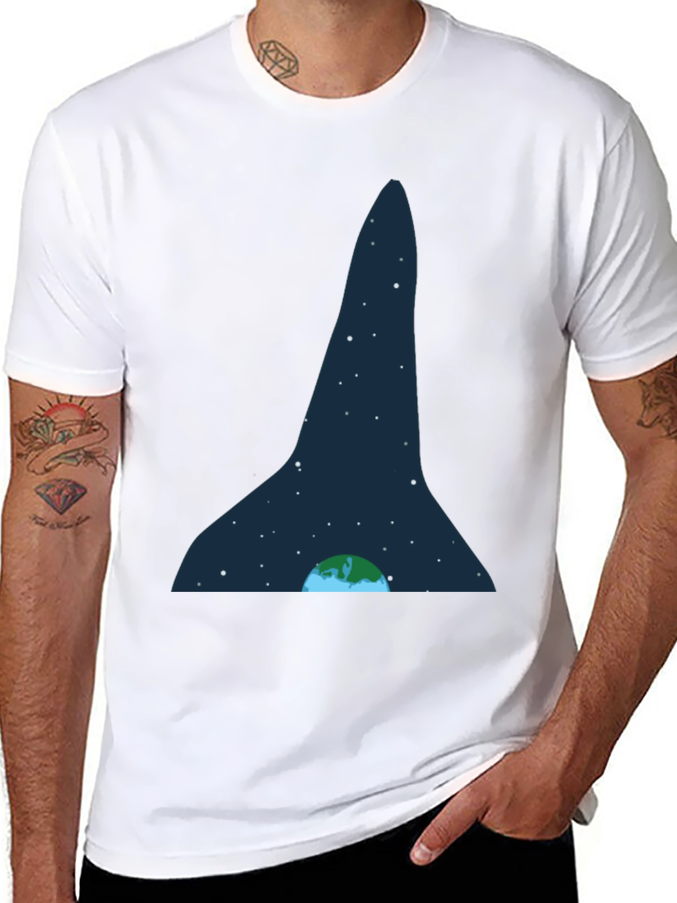Earth and Stars Graphic Tee - Black