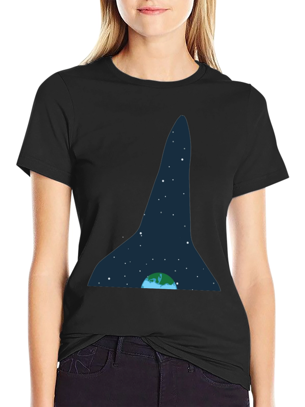 Earth and Stars Graphic Tee - Black