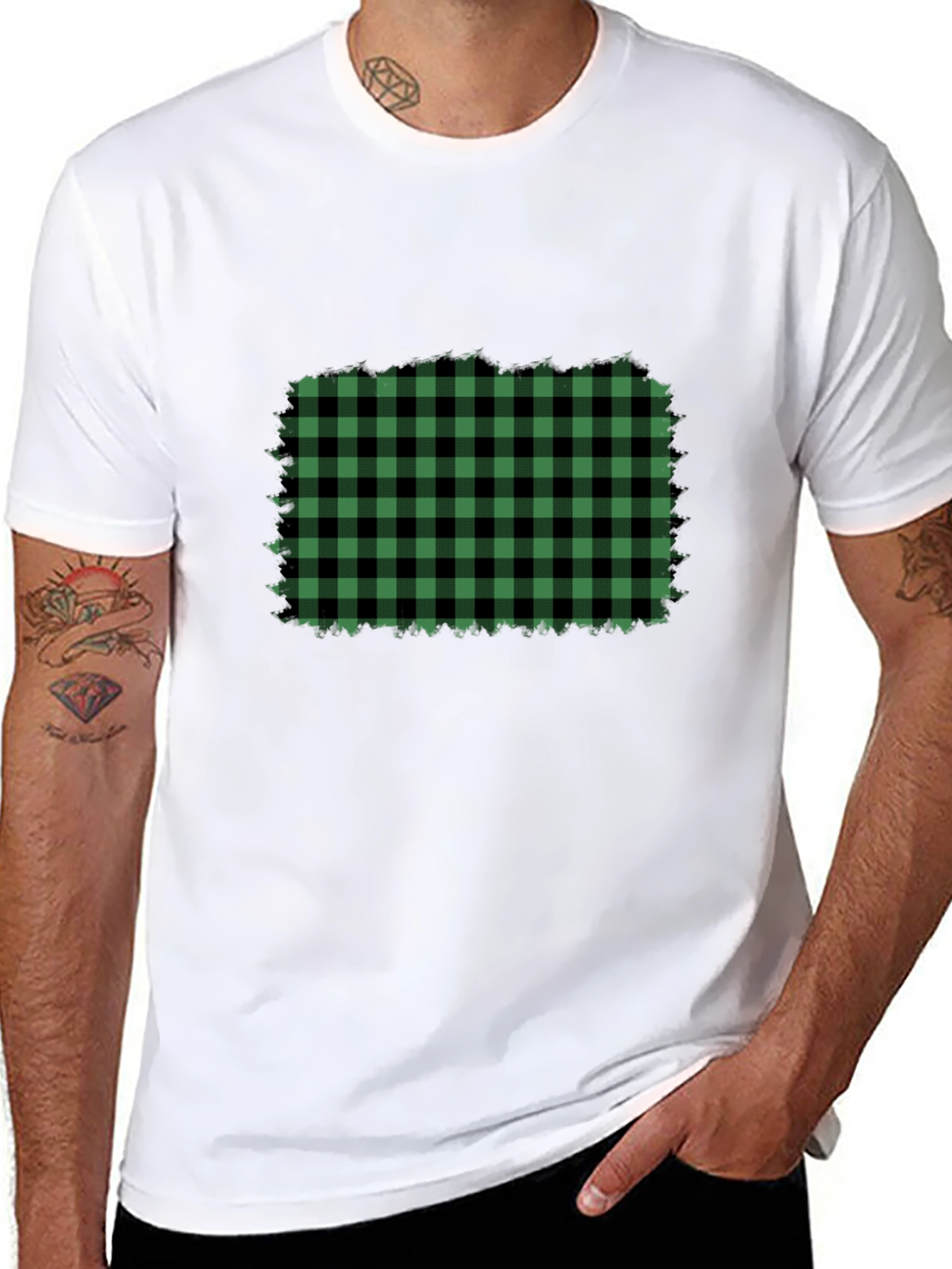 Buffalo Plaid Patch Graphic Tee