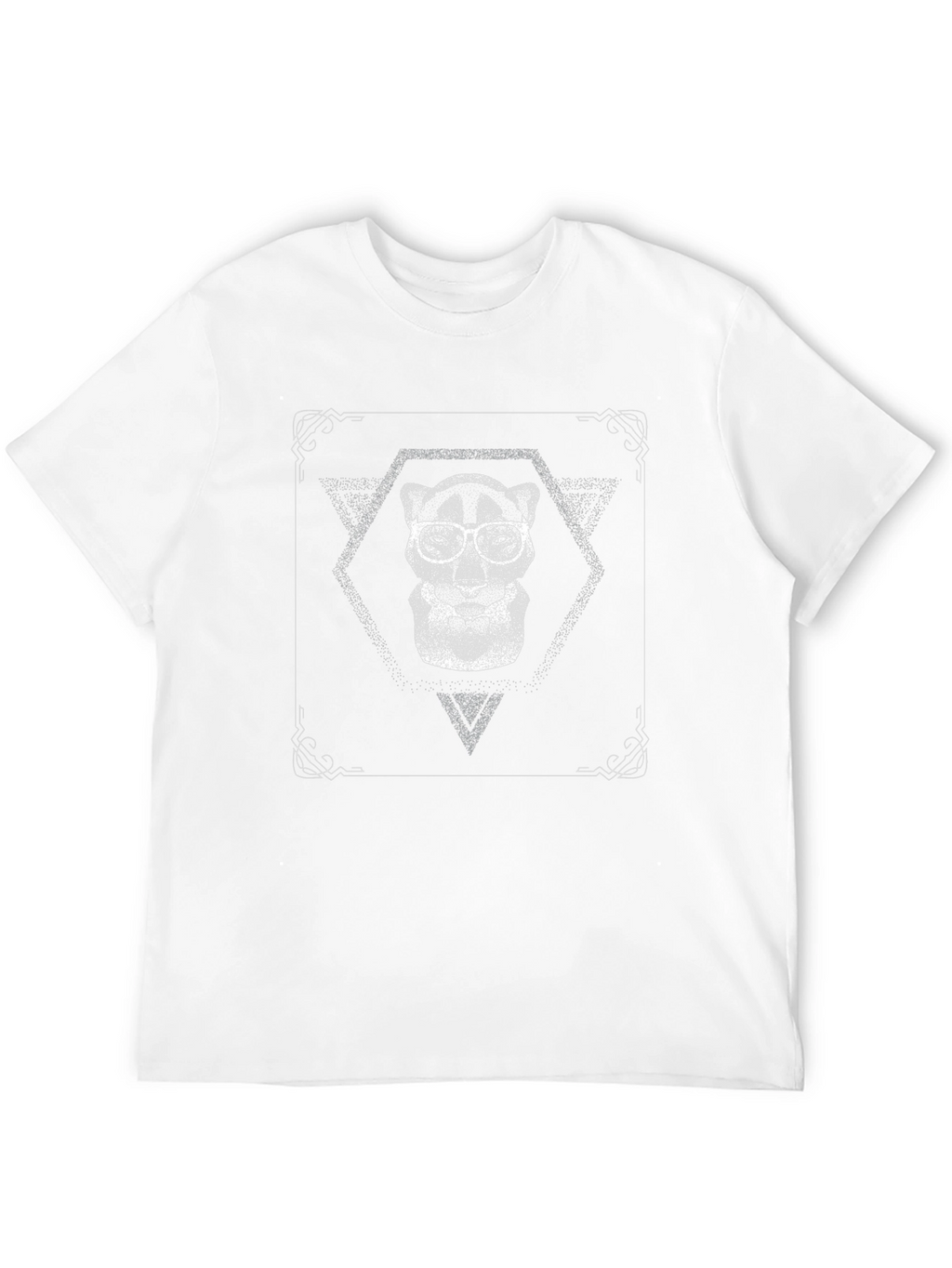 Mens Black T-Shirt with Panther Graphic