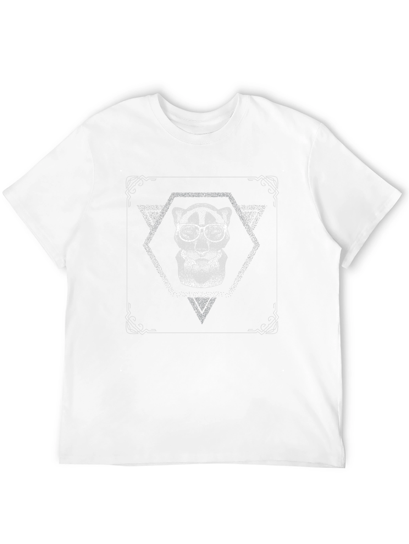 Mens Black T-Shirt with Panther Graphic