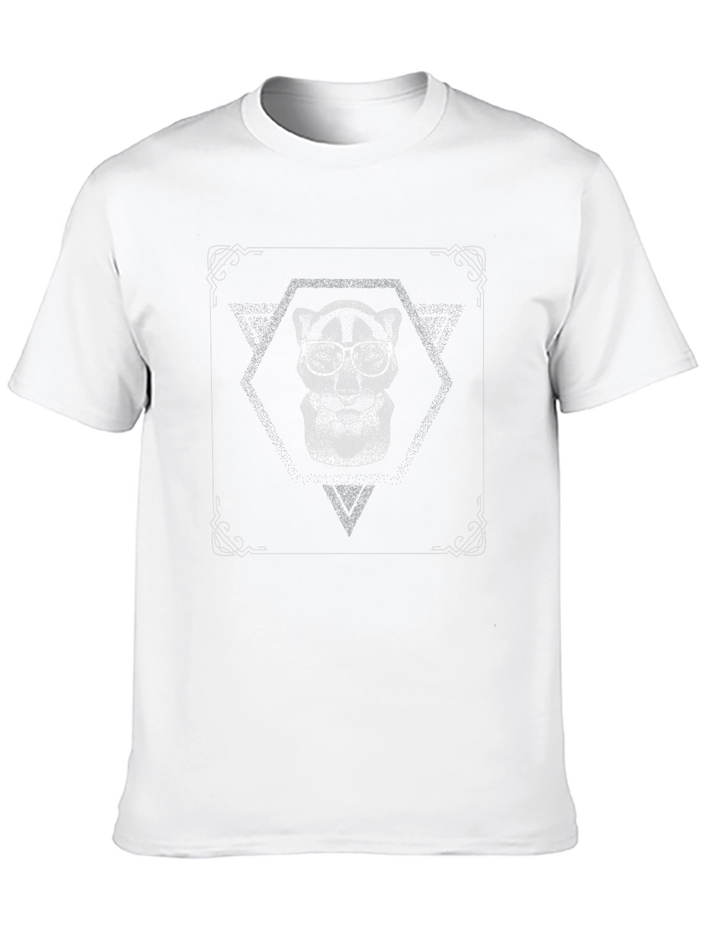 Mens Black T-Shirt with Panther Graphic