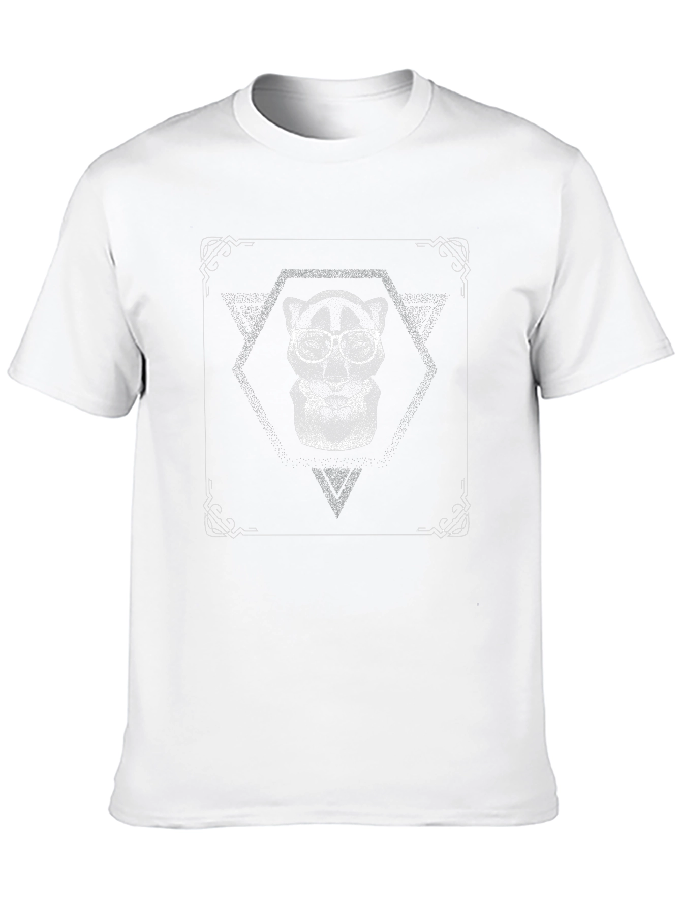 Mens Black T-Shirt with Panther Graphic