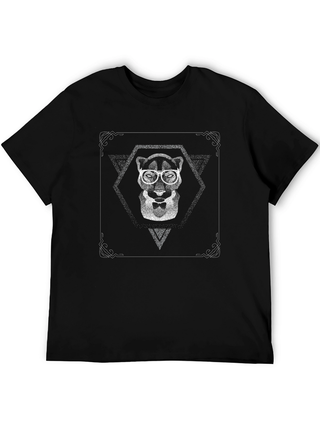 Mens Black T-Shirt with Panther Graphic