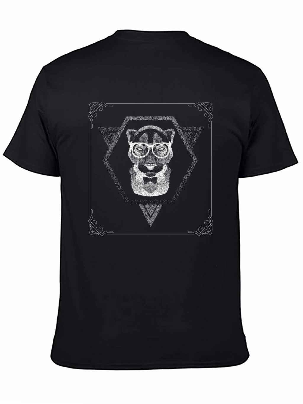 Mens Black T-Shirt with Panther Graphic