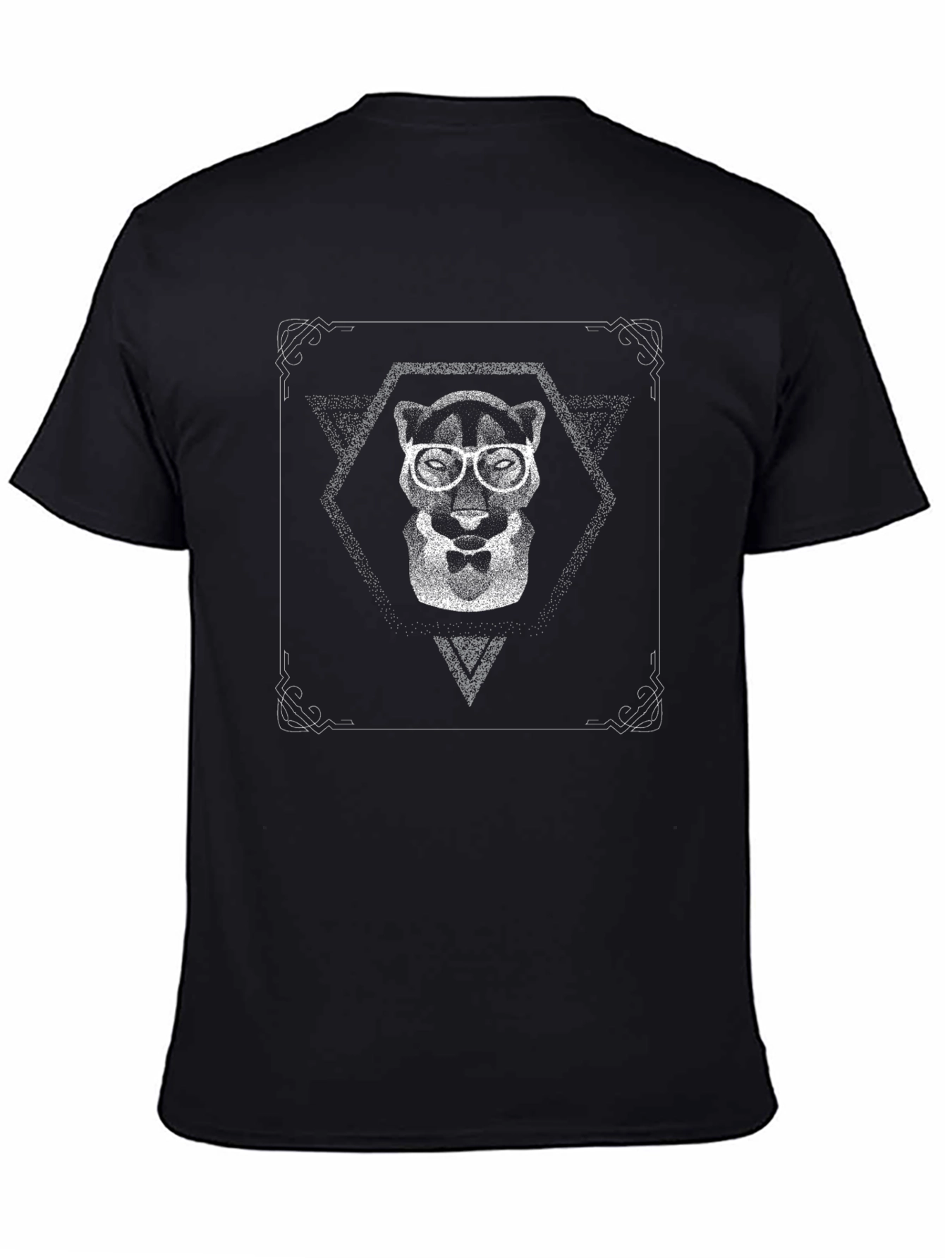 Mens Black T-Shirt with Panther Graphic