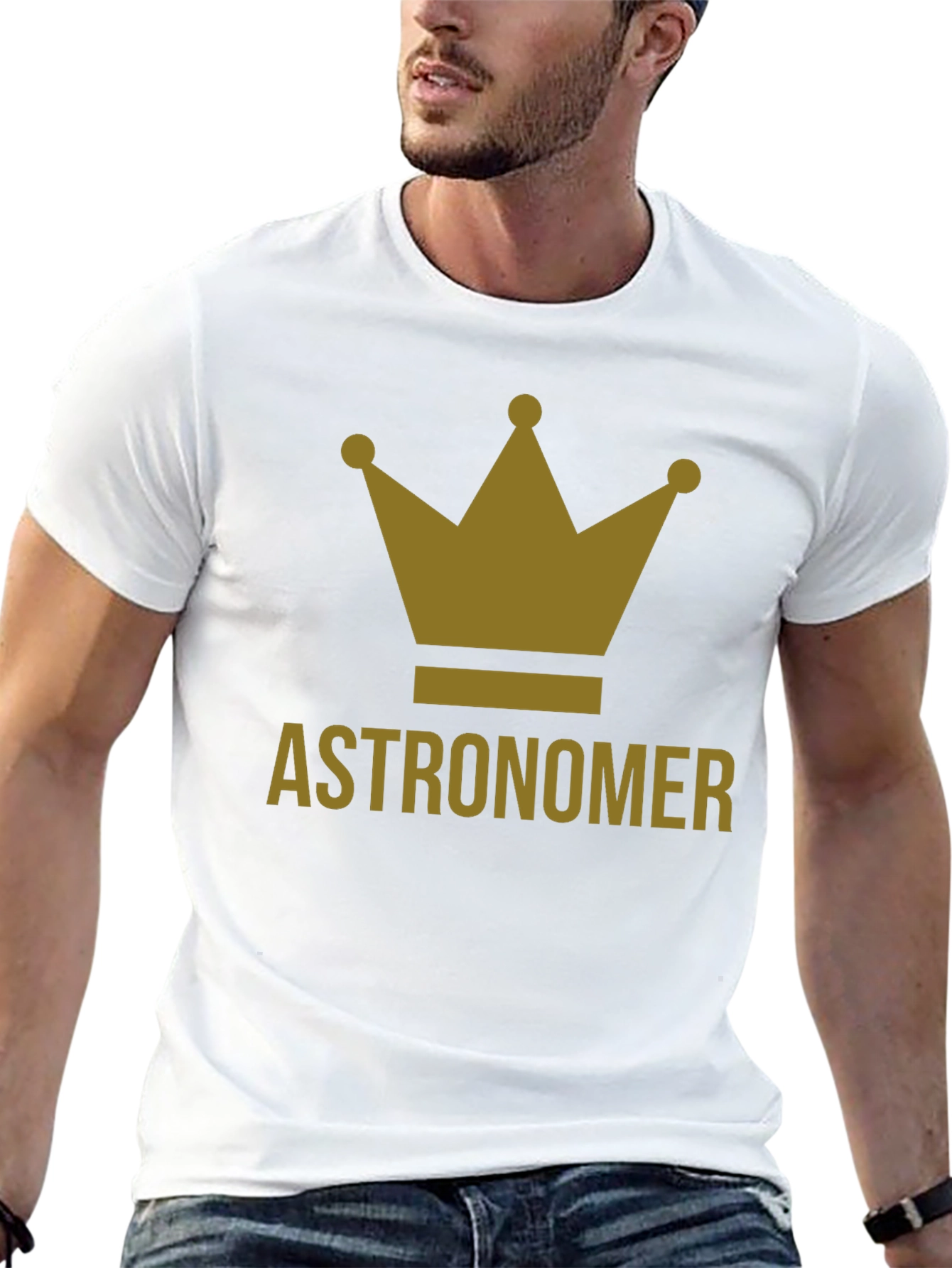 Astronomer Crown Graphic Tee - Black Cotton T-Shirt