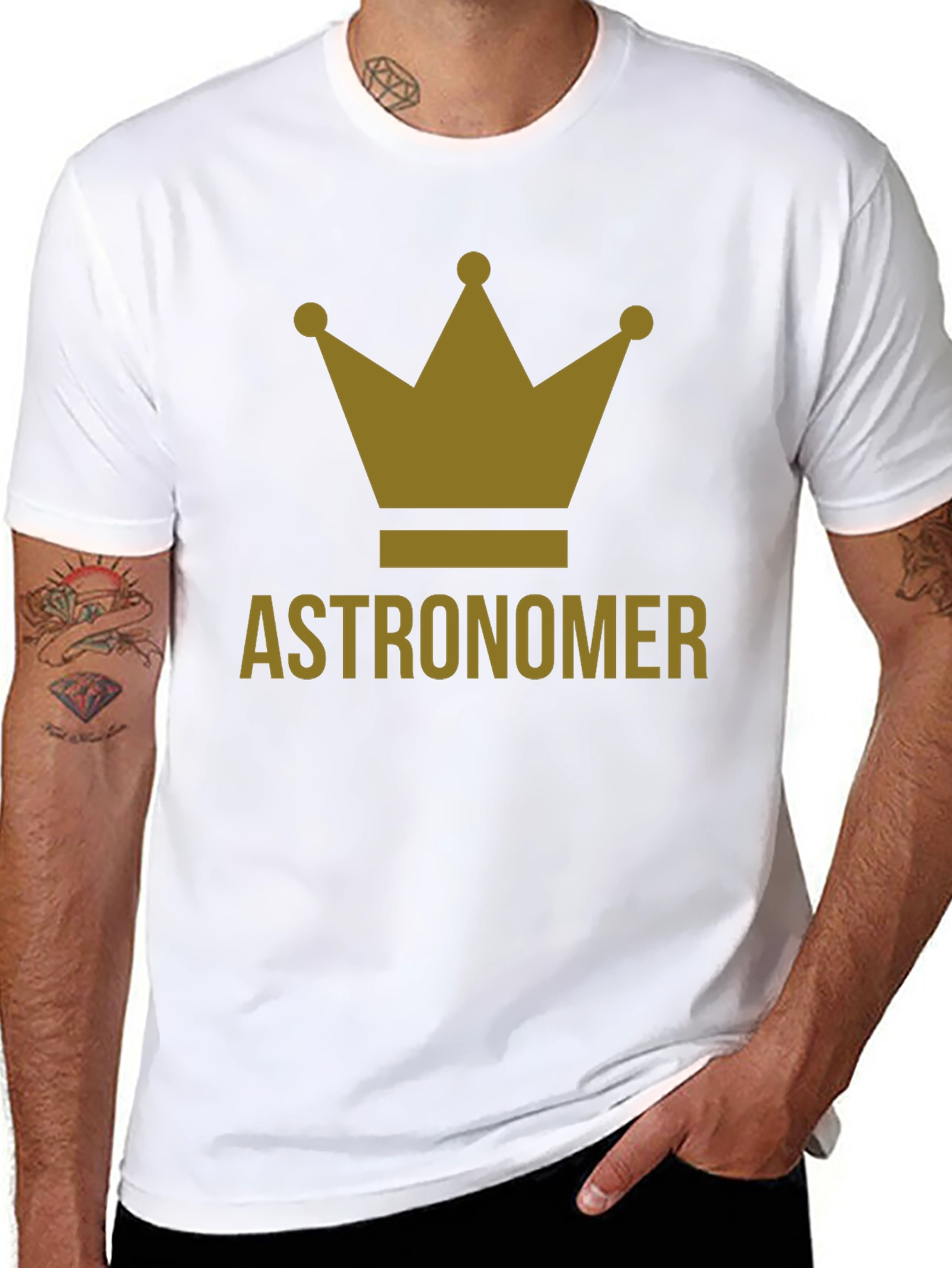 Astronomer Crown Graphic Tee - Black Cotton T-Shirt