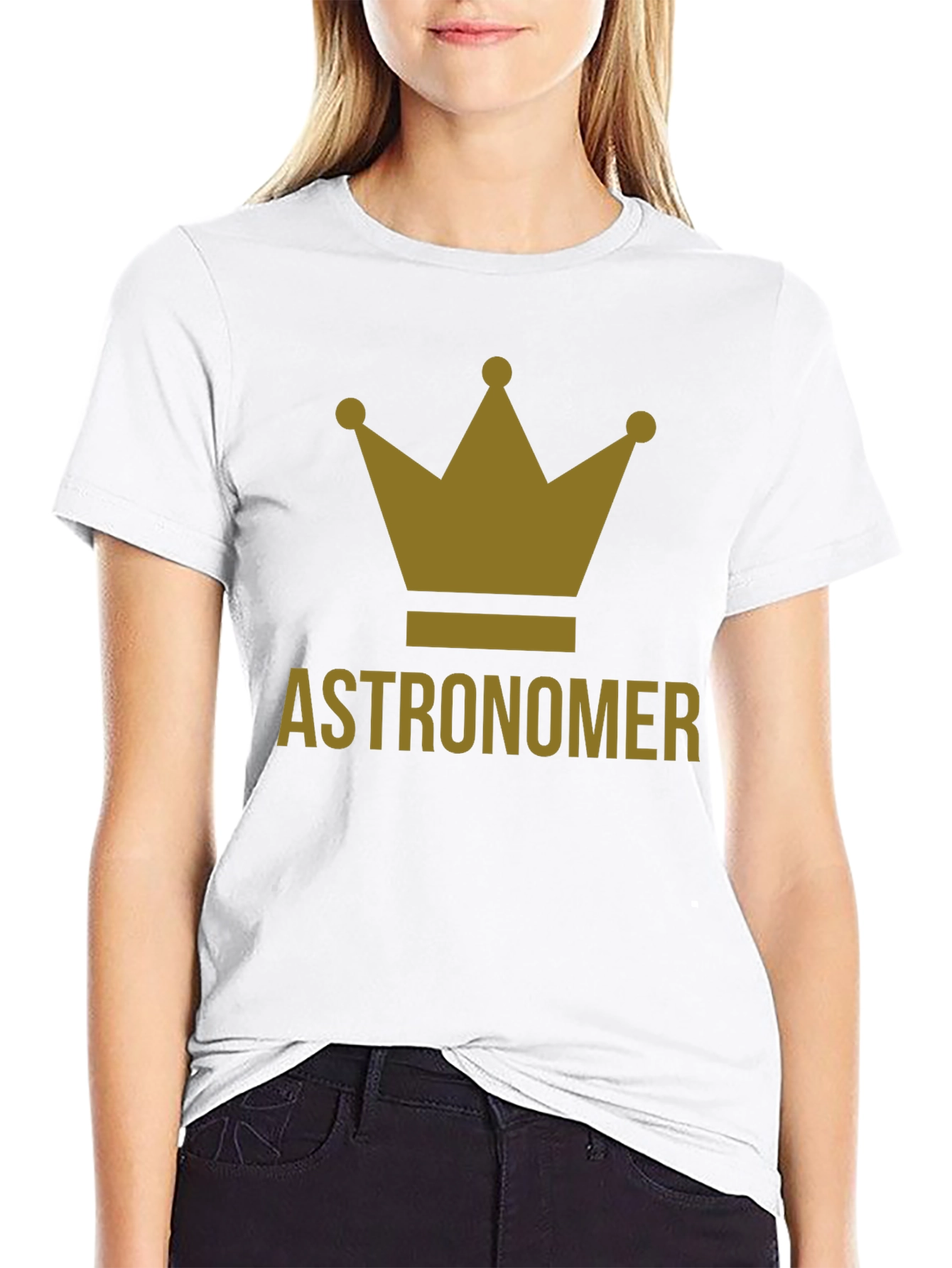 Astronomer Crown Graphic Tee - Black Cotton T-Shirt