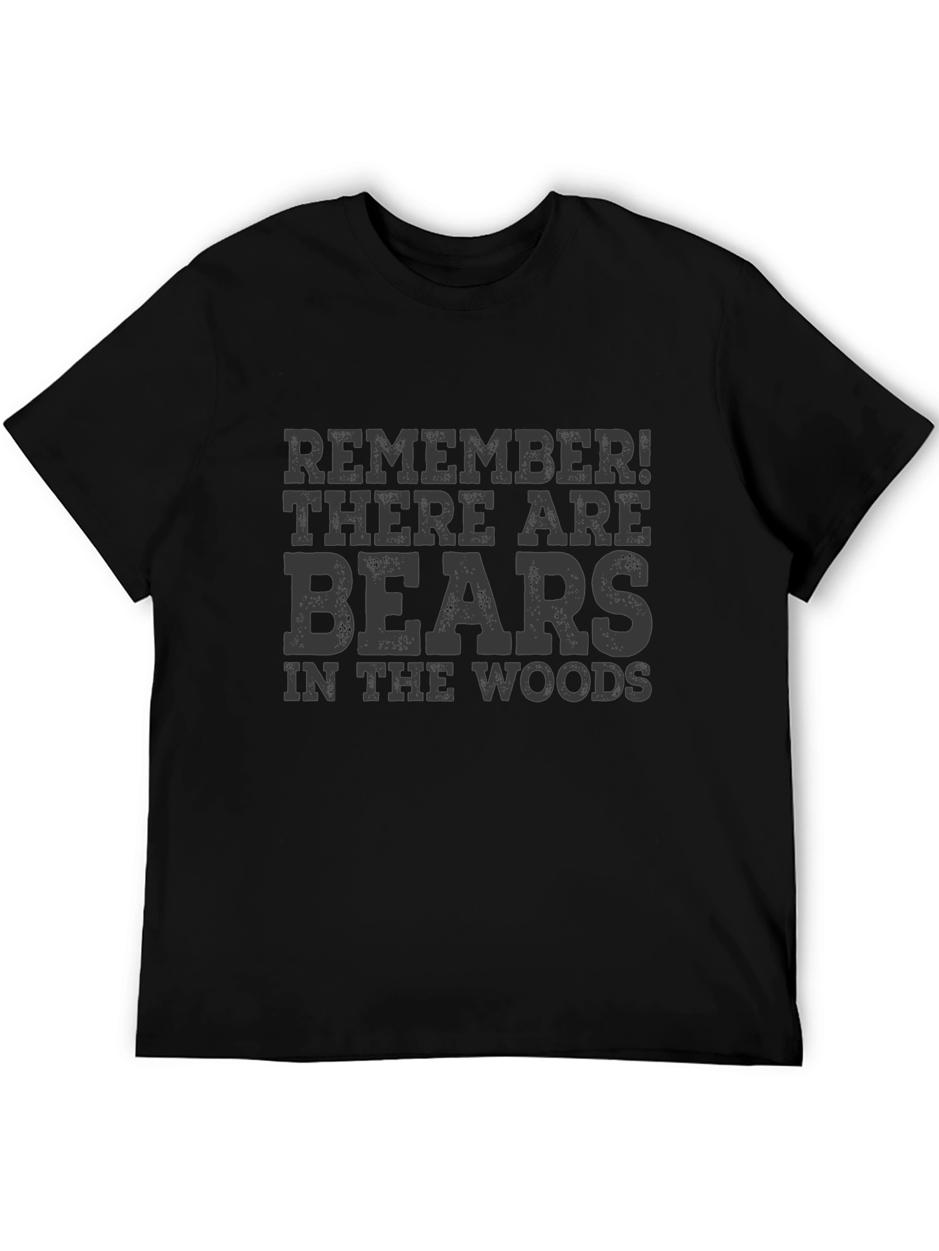 Bear in the Woods Graphic Tee - Black Cotton