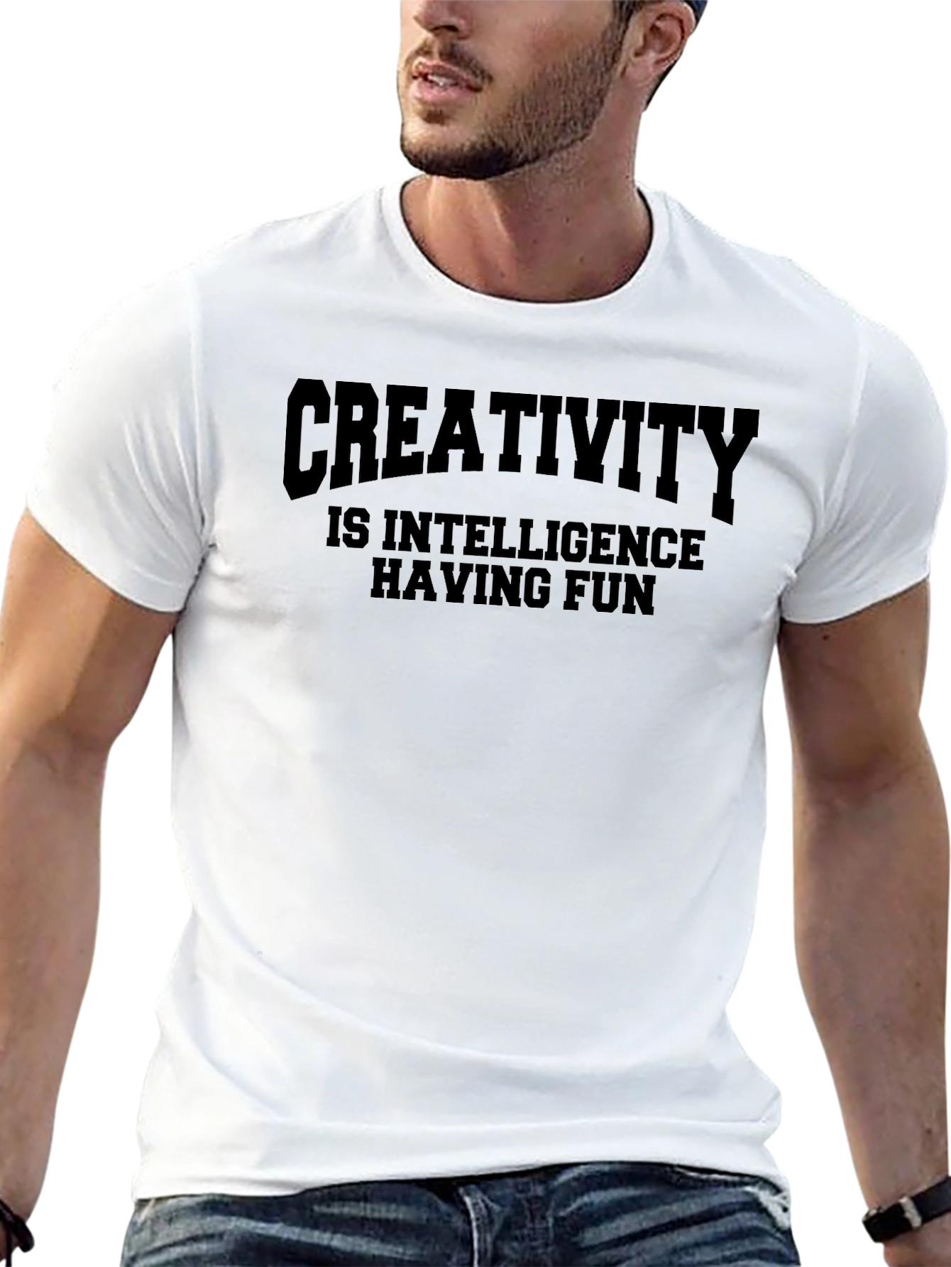 Creativity is Intelligence Having Fun Black T-Shirt