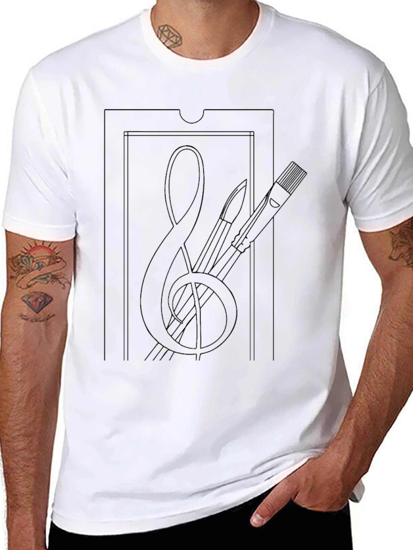 Artistic Line Art T-Shirt