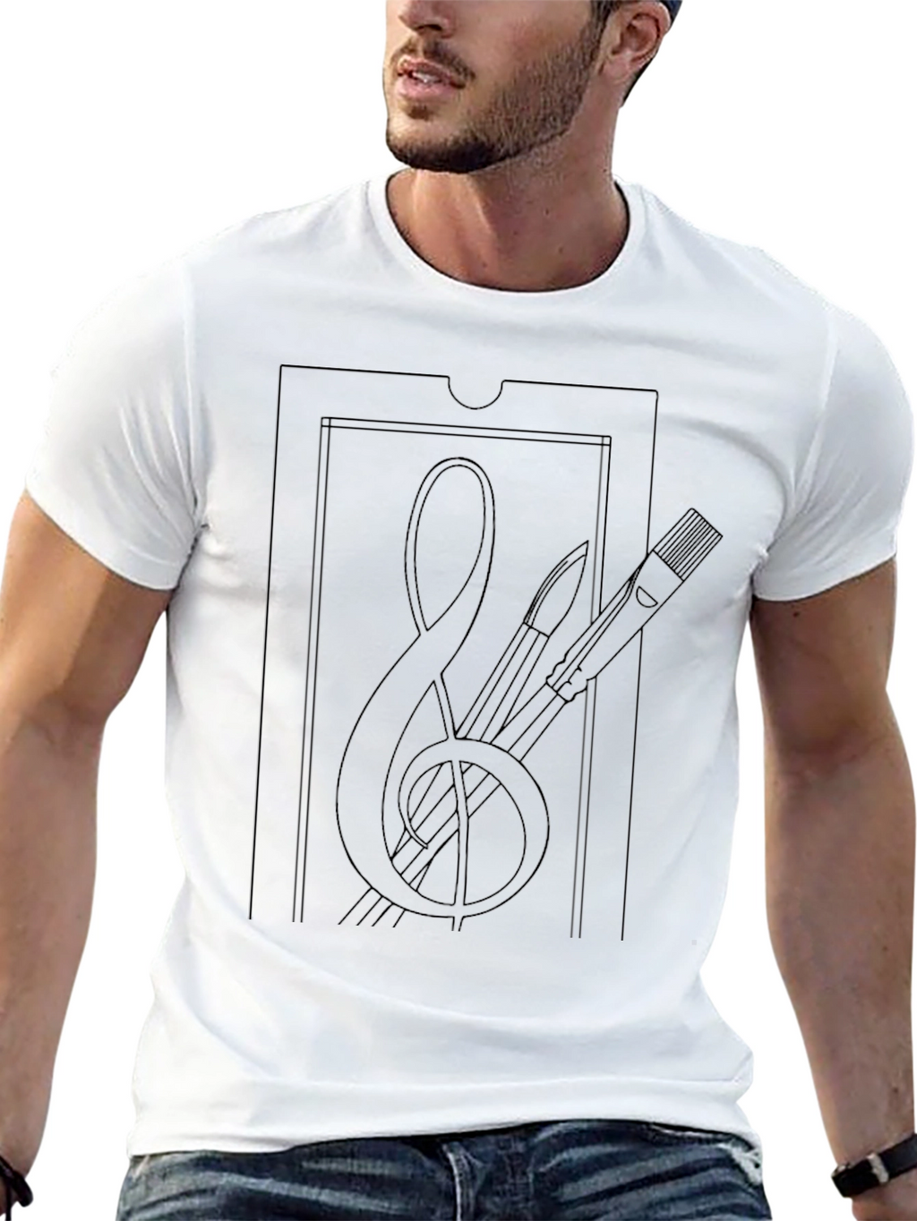 Artistic Line Art T-Shirt