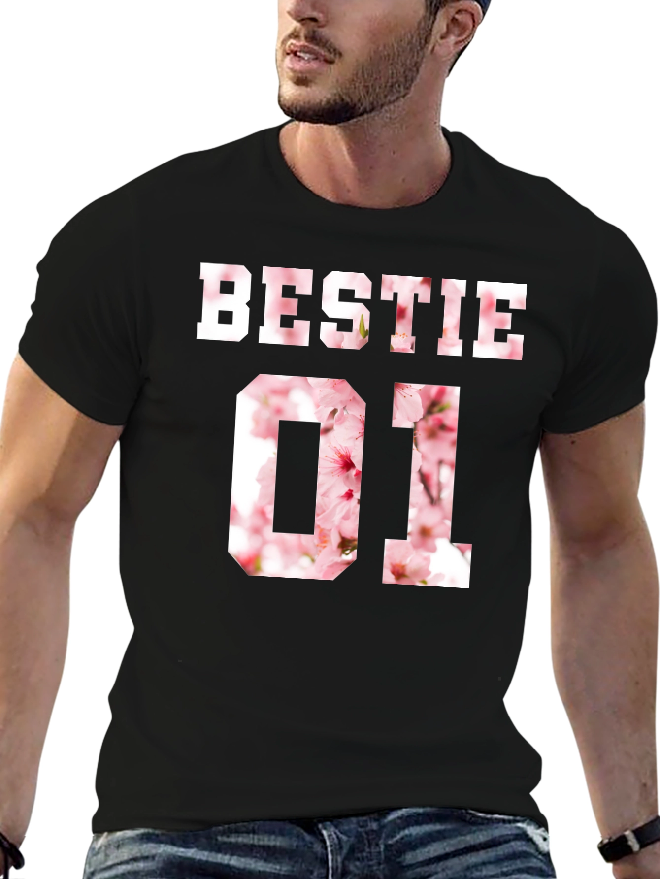 Bestie 01 Graphic Tee - Floral Number Design