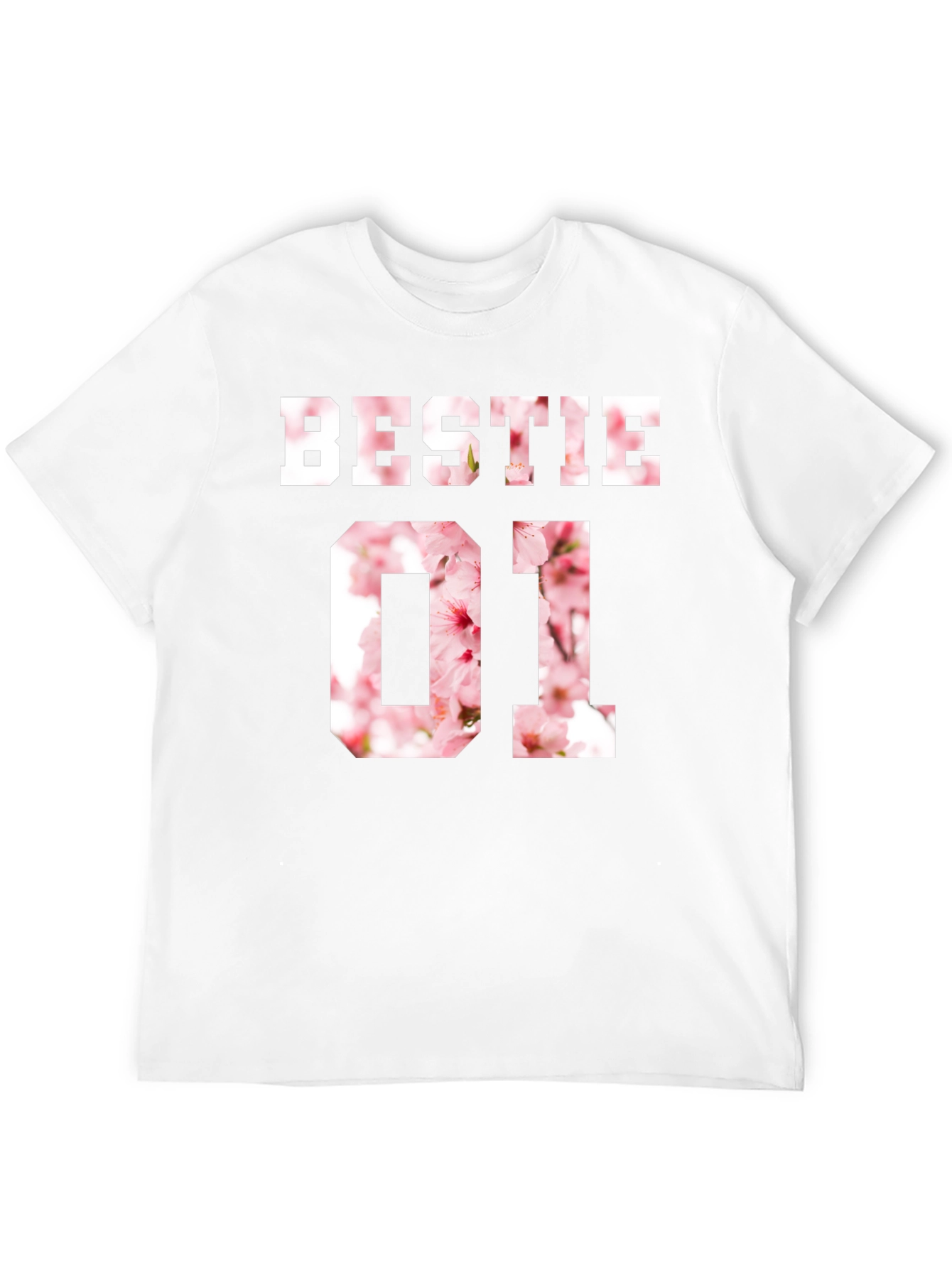 Bestie 01 Graphic Tee - Floral Number Design