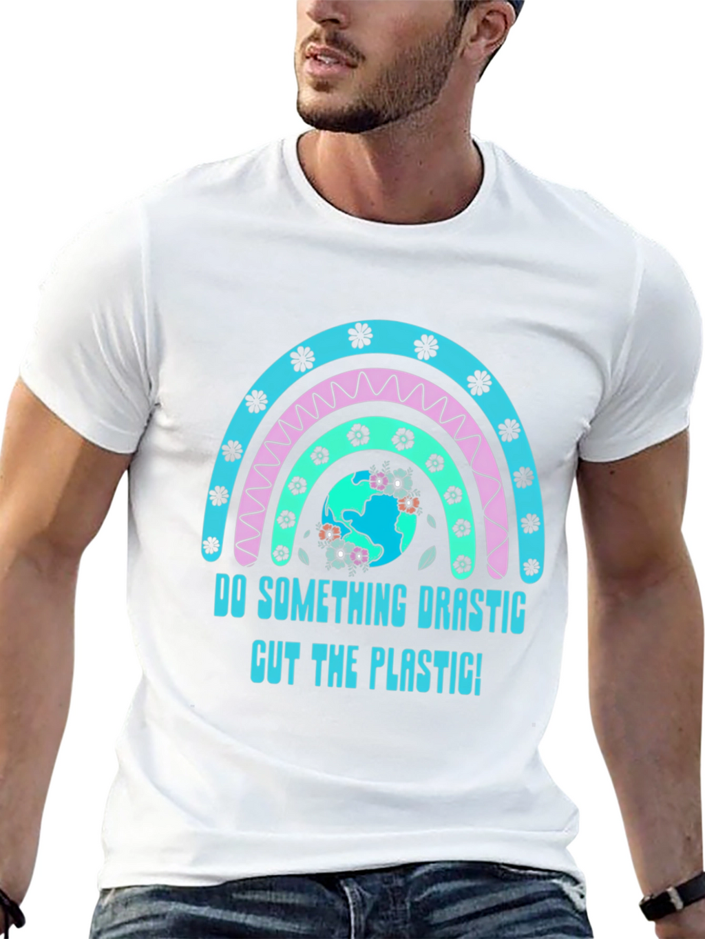 Eco-Friendly Rainbow Graphic T-Shirt