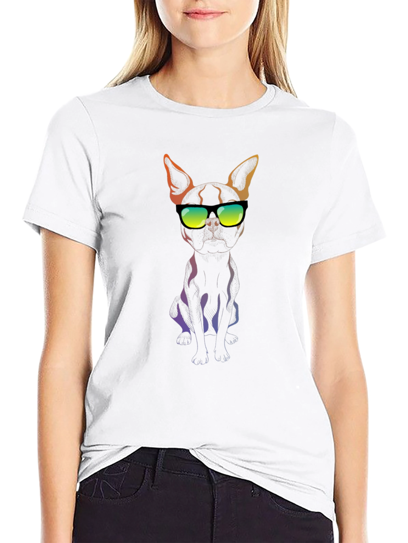 Cool Dog Graphic Tee - Trendy Black T-Shirt