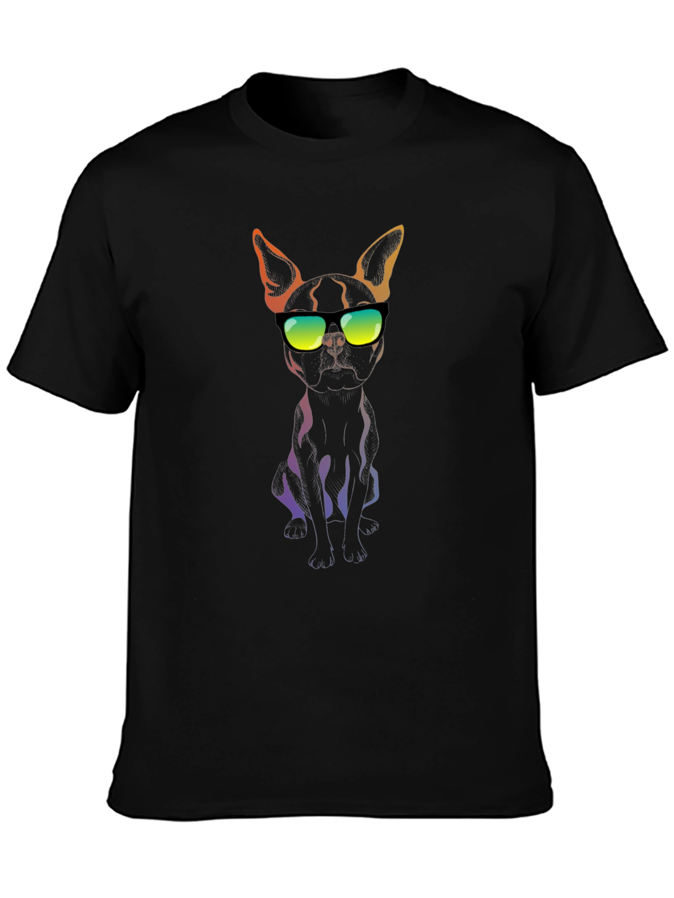 Cool Dog Graphic Tee - Trendy Black T-Shirt