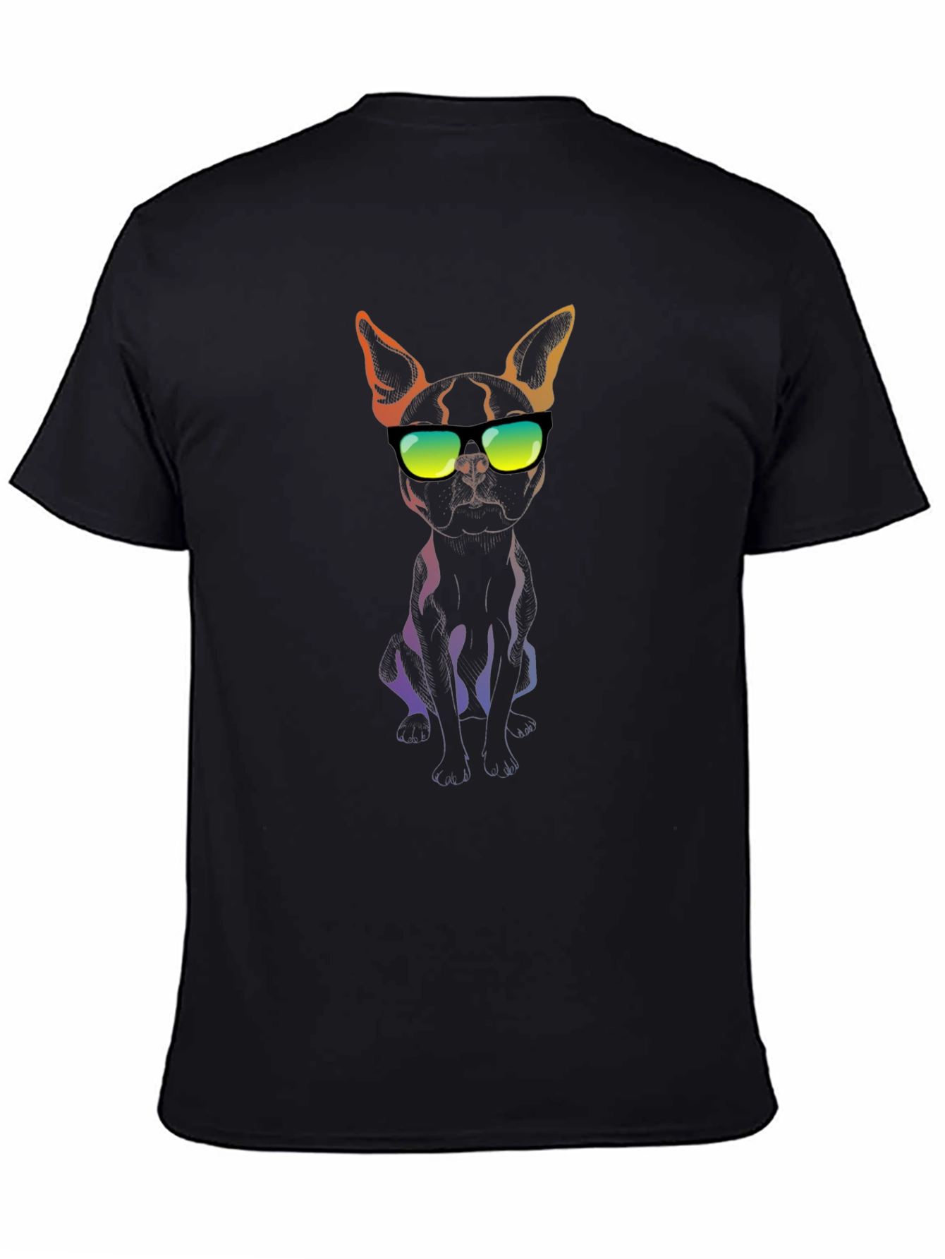 Cool Dog Graphic Tee - Trendy Black T-Shirt