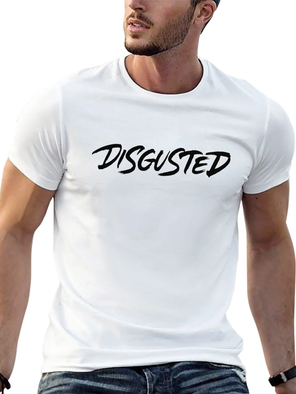 Disgusted Graphic Tee - Black Casual T-Shirt