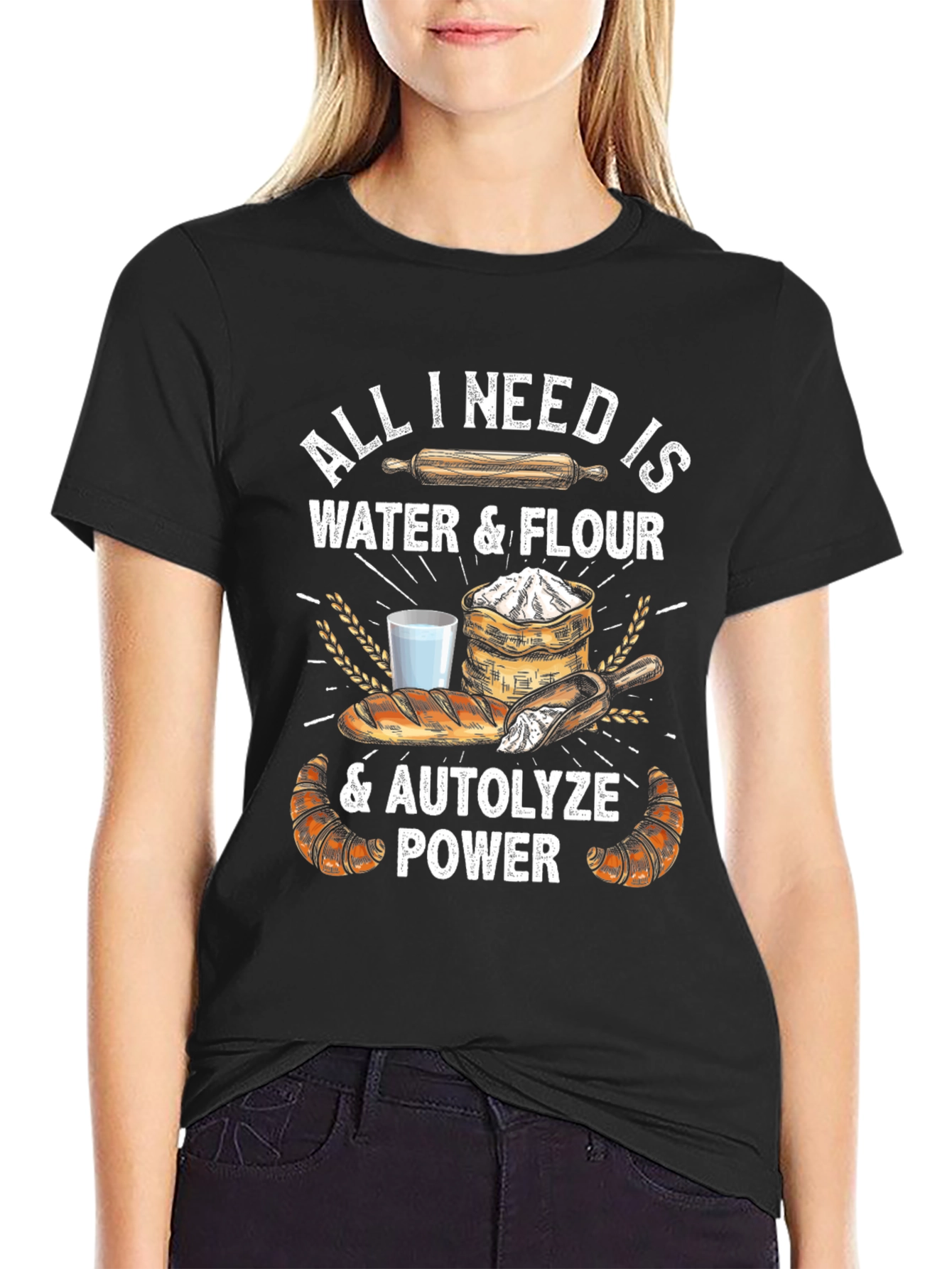 Bakers Tee: All I Need is Water & Flour