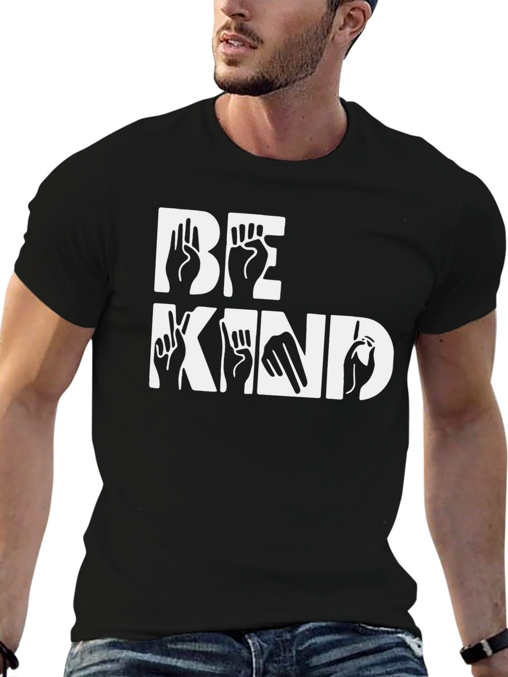 Be Kind Sign Language T-Shirt - Black