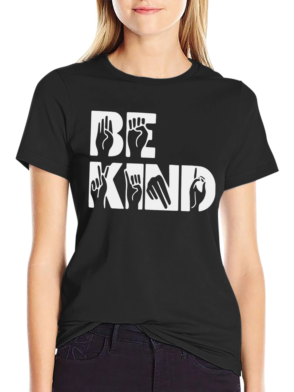 Be Kind Sign Language T-Shirt - Black