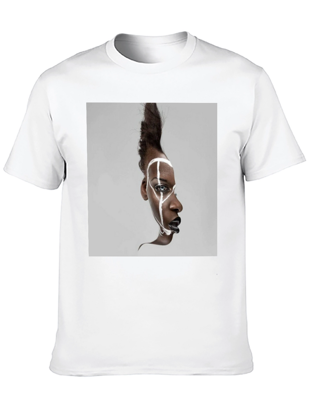 Abstract Face Graphic Black T-Shirt