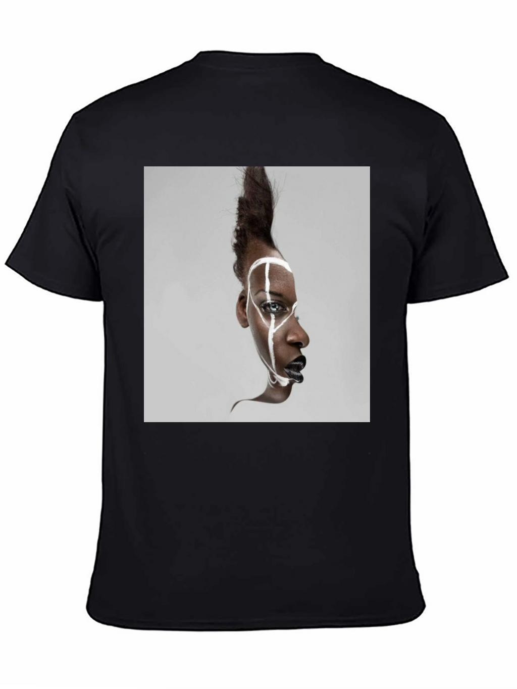 Abstract Face Graphic Black T-Shirt