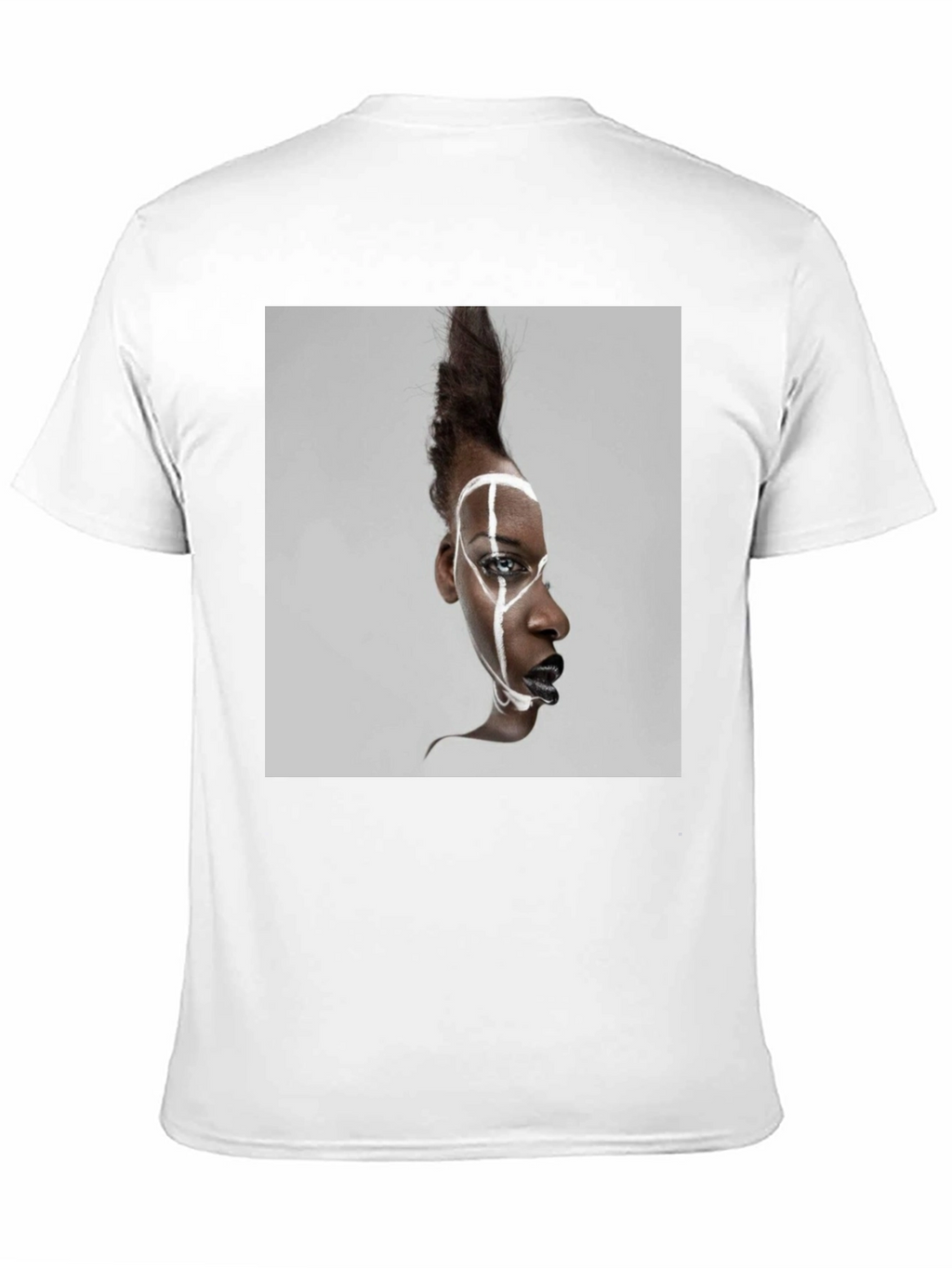 Abstract Face Graphic Black T-Shirt