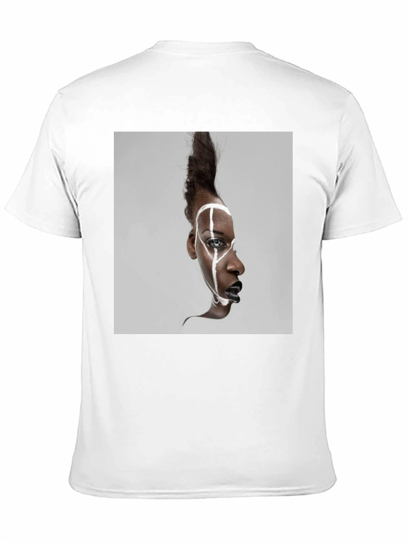 Abstract Face Graphic Black T-Shirt