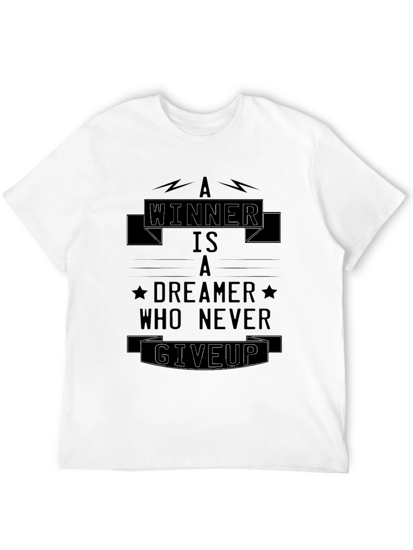 Winner Dreamer Graphic Black T-Shirt