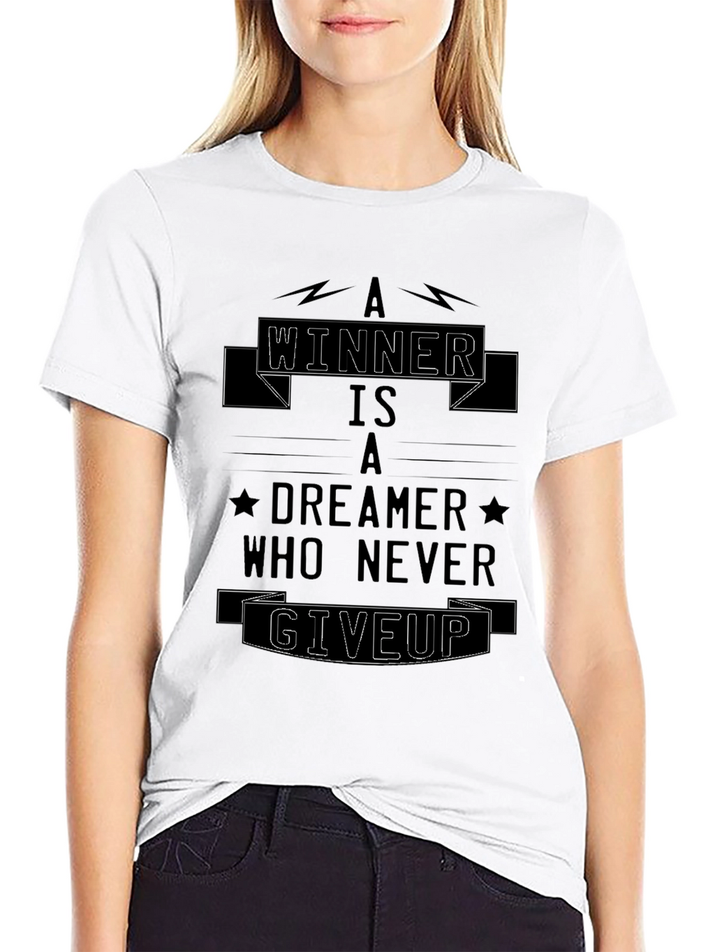 Winner Dreamer Graphic Black T-Shirt