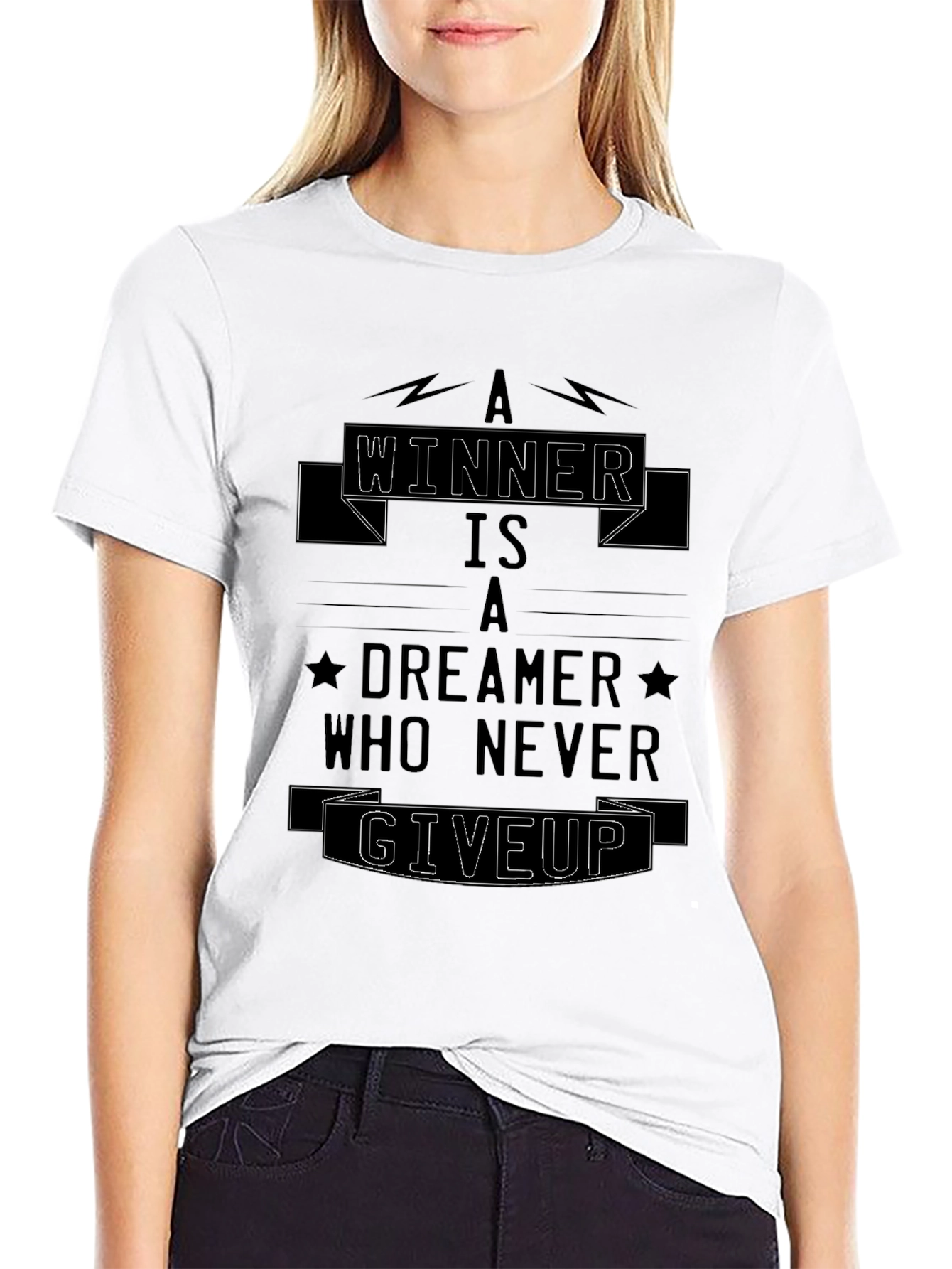 Winner Dreamer Graphic Black T-Shirt